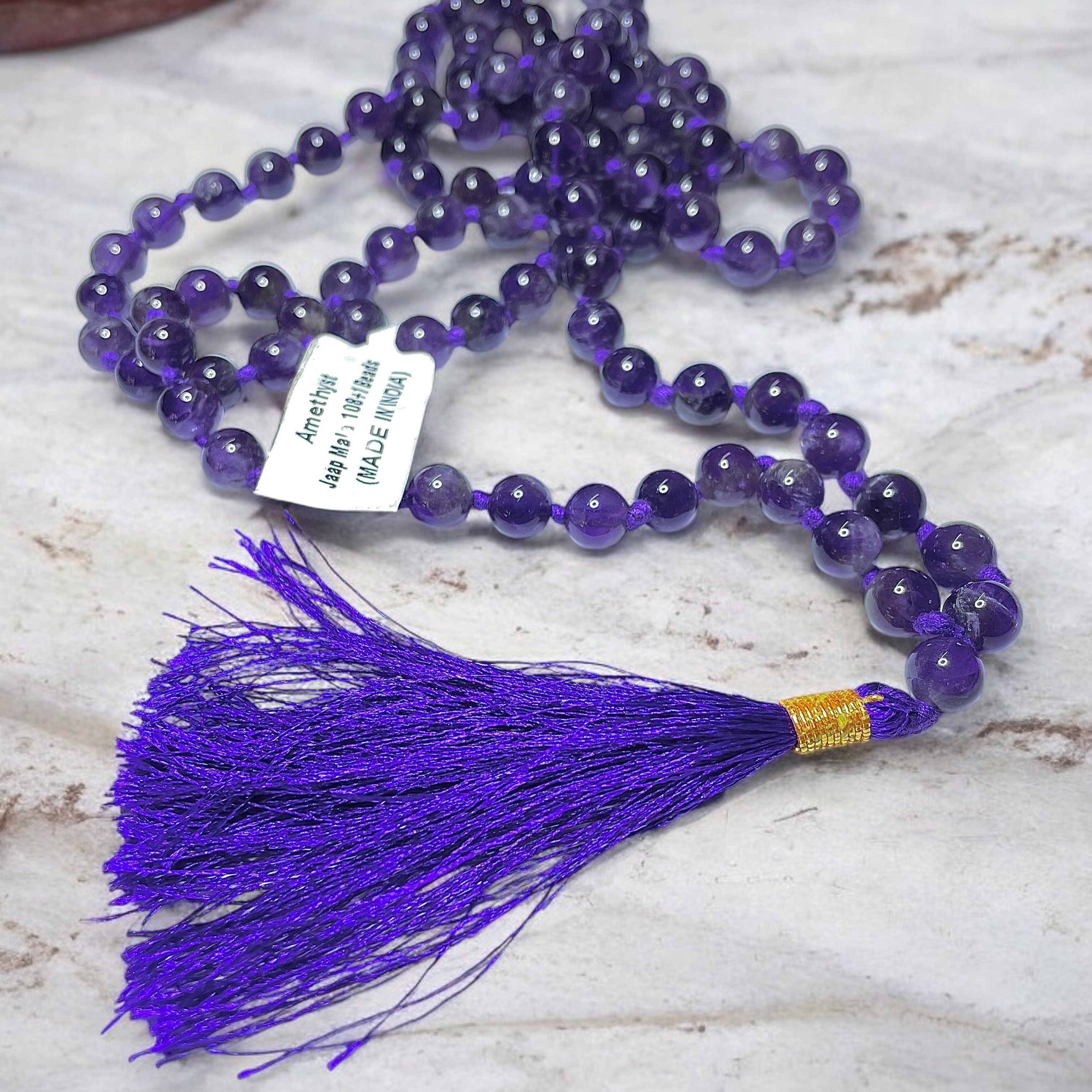 Rocksmins Amethyst Crystal Jaap Mala