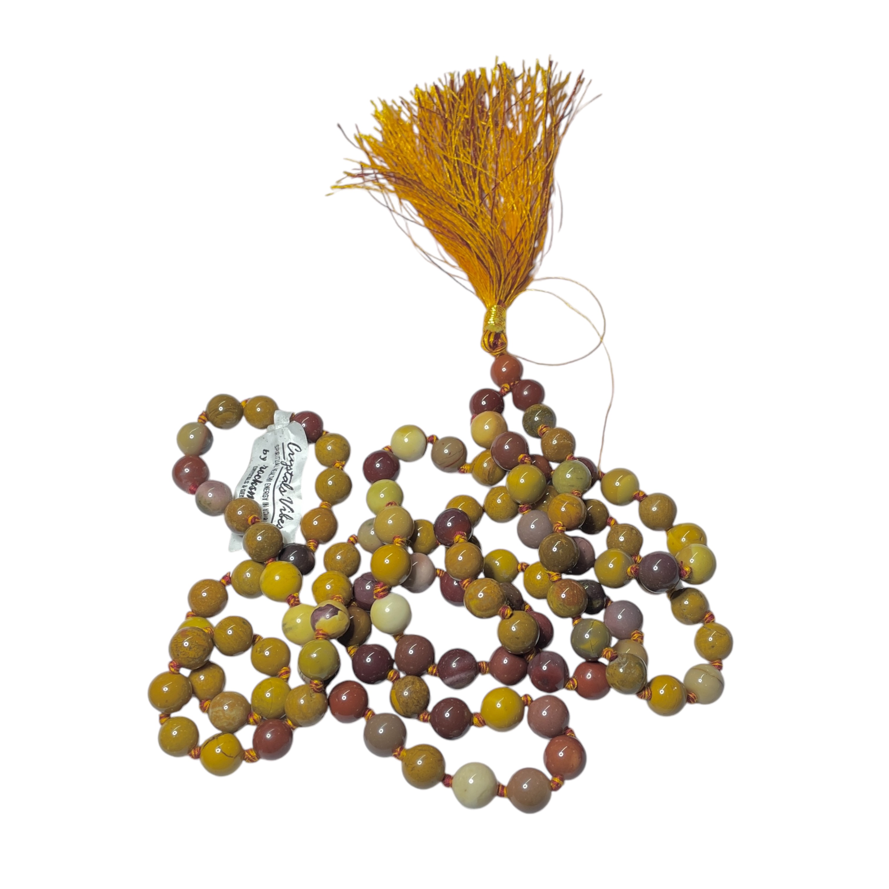 Rocksmins Mookaite Crystal Jaap Mala - 108+1 Beads 8 mm Beads for Pooja, Astrology for Wearing in Neck/Holding for Men Women Boys Girls