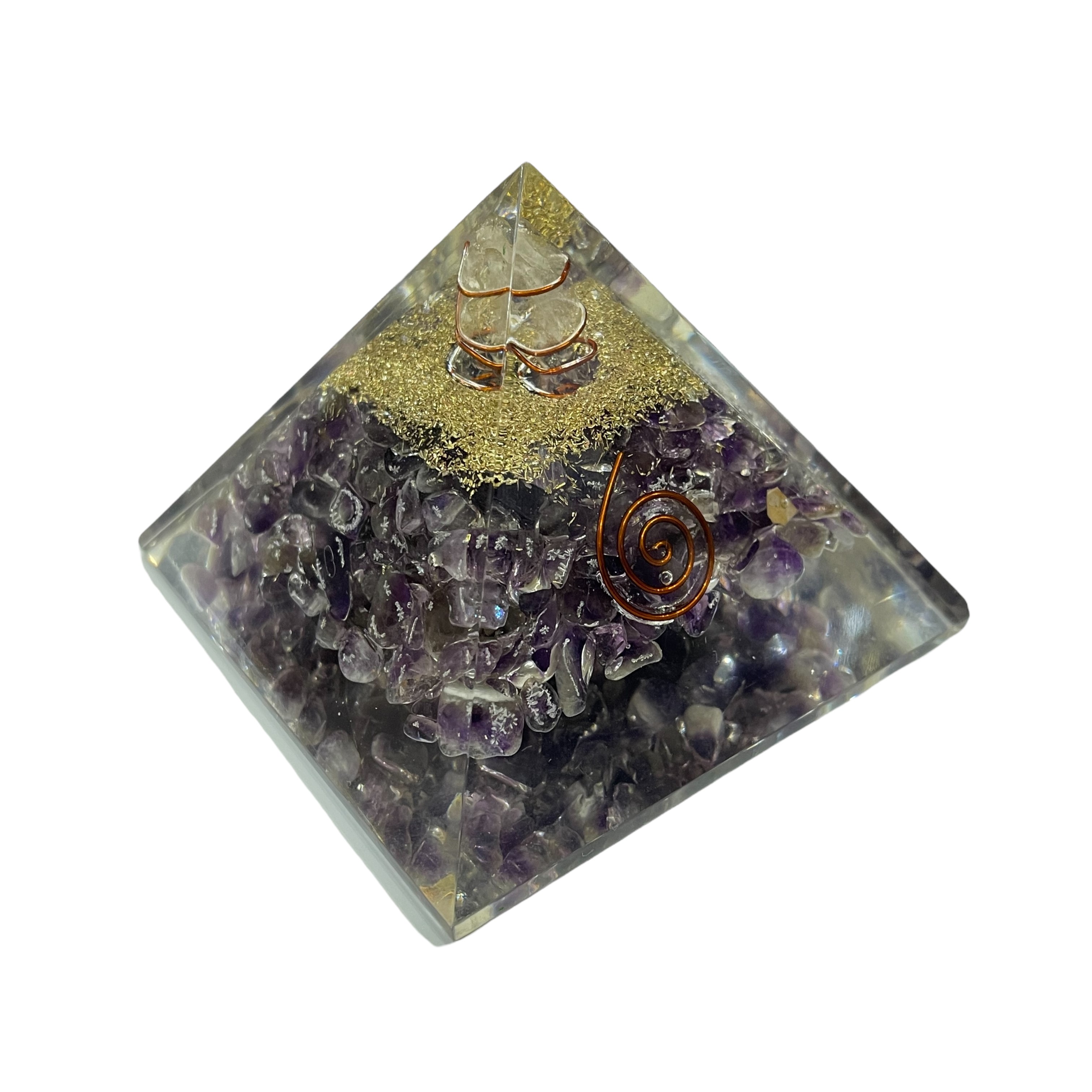 Rocksmins Amethyst Orgone Crystal Pyramid for balancing energy, Removing Negative Energy, And Promoting Overall Well-Being