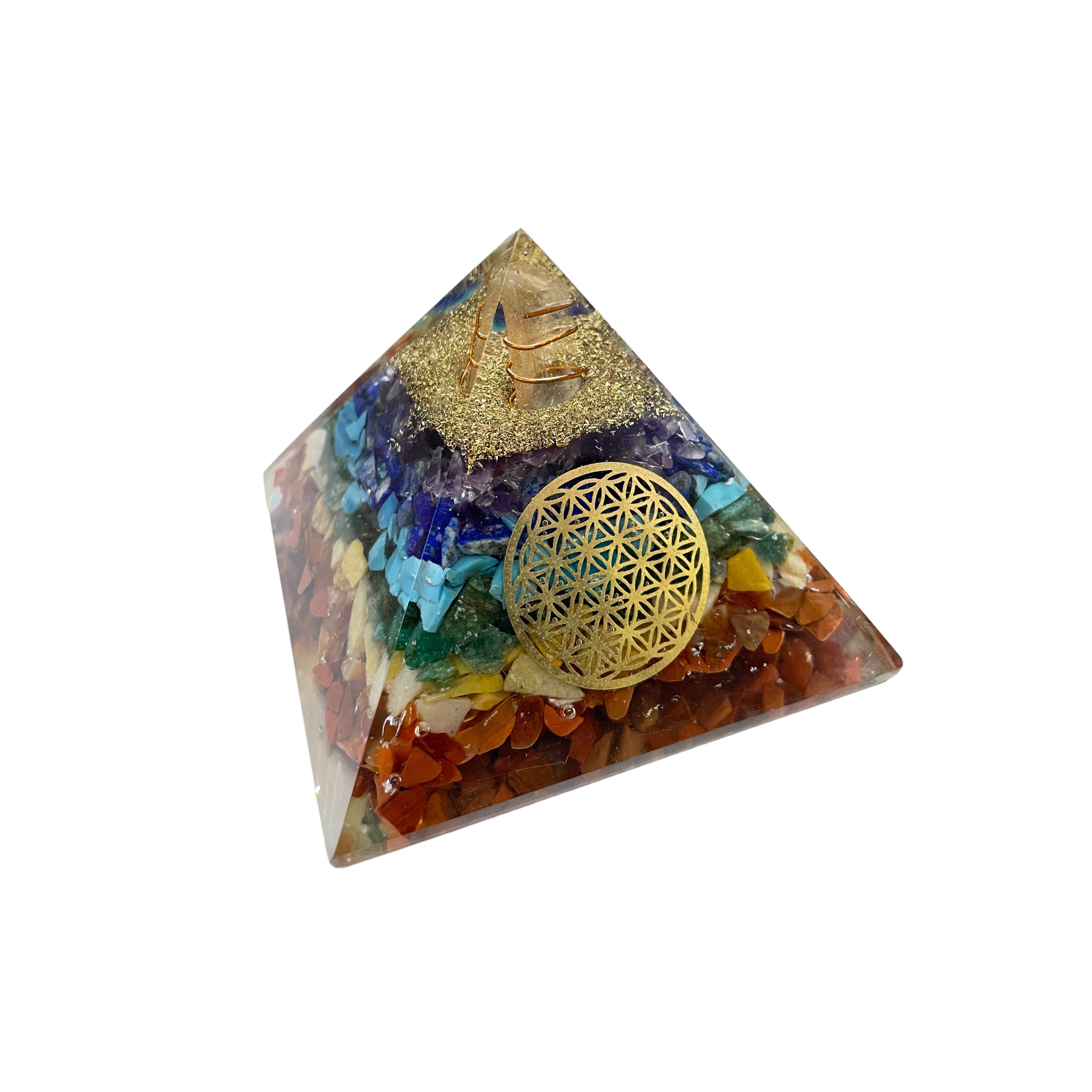 Rocksmins 7 Chakra Orgone Pyramid: Harness the Power to Remove Negative Energy and Restore Balance 