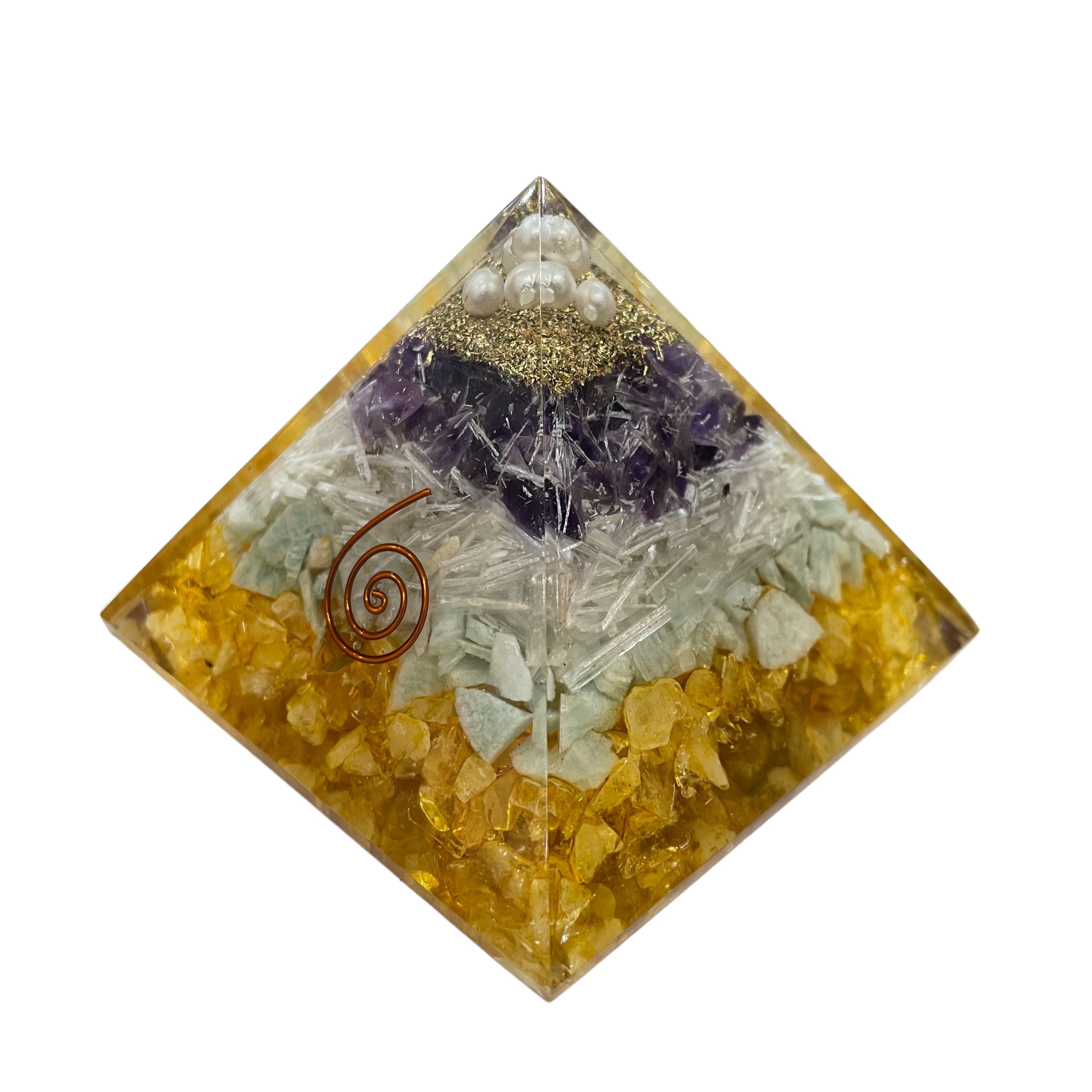 Rocksmins Money Magnet 2 Orgone Crystal Pyramid for balancing energy, Removing Negative Energy, And Promoting Overall Well-Being