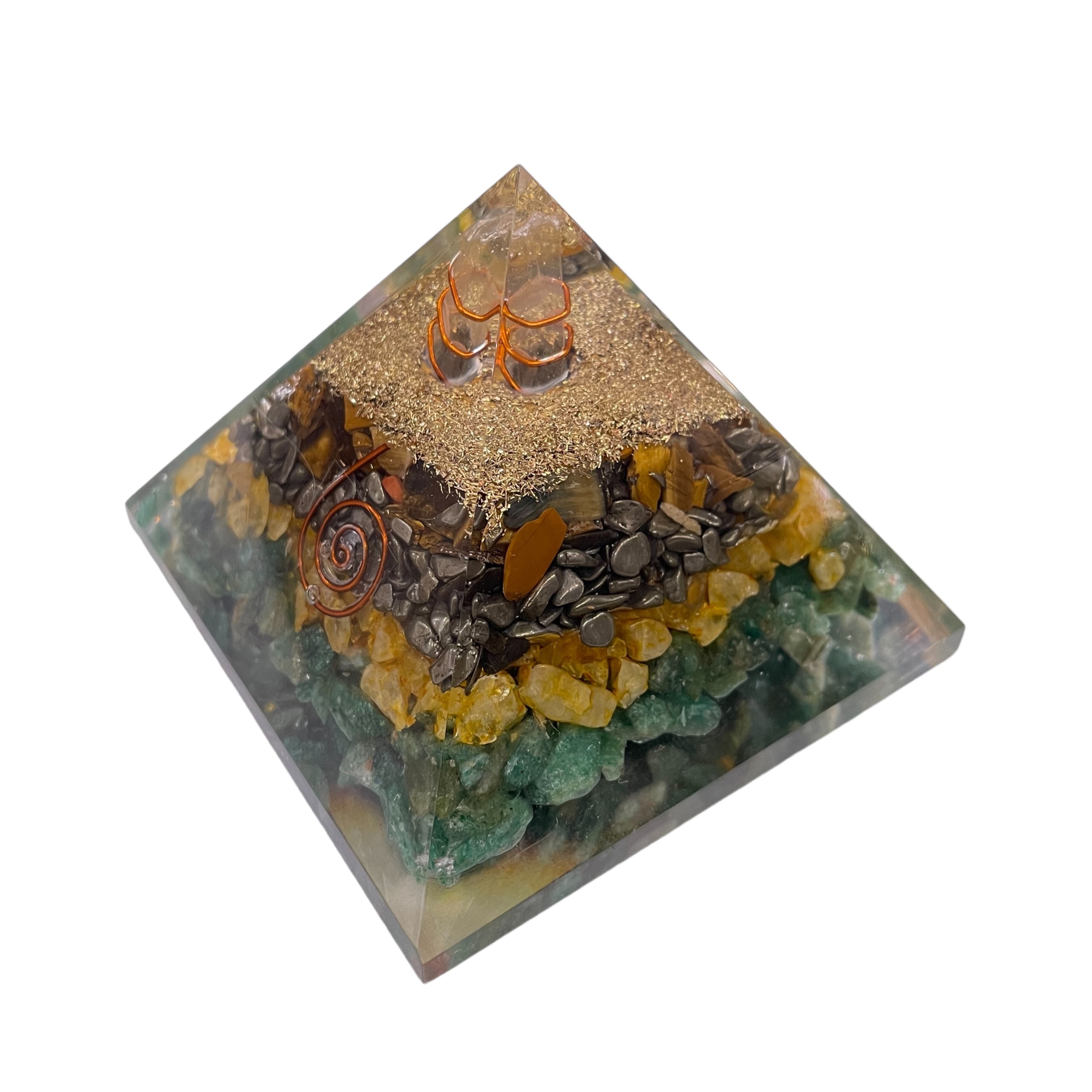 Rocksmins Money Magnet Orgone Crystal Pyramid for balancing energy, Removing Negative Energy, And Promoting Overall Well-Being