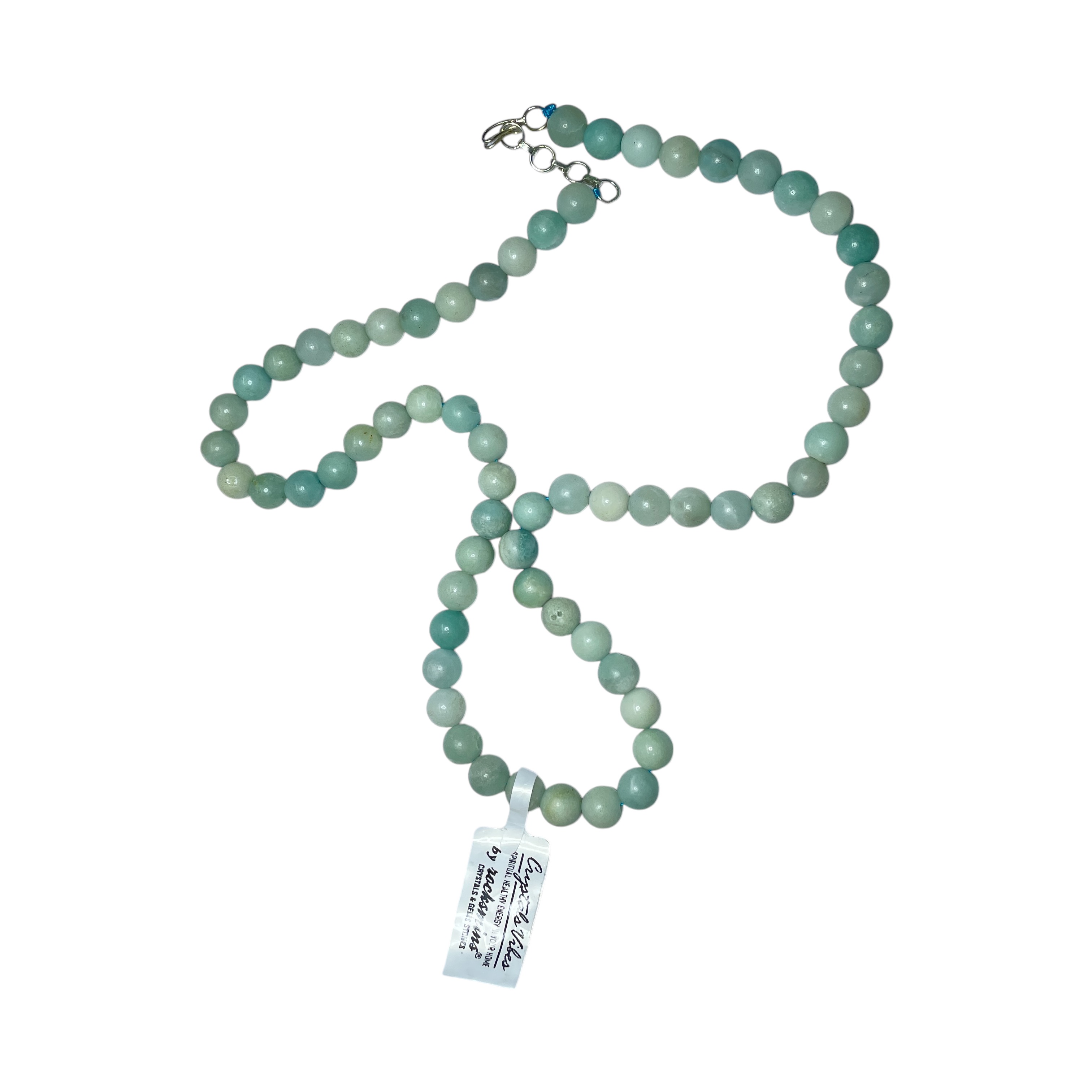 Amazonite Crystal Necklace. Discover the Power of Natural Crystals with Rocksmins: Elegantly Crafted Crystal Necklaces Infused with Authentic Energies for Enhanced Well-Being and Spiritual Growth
