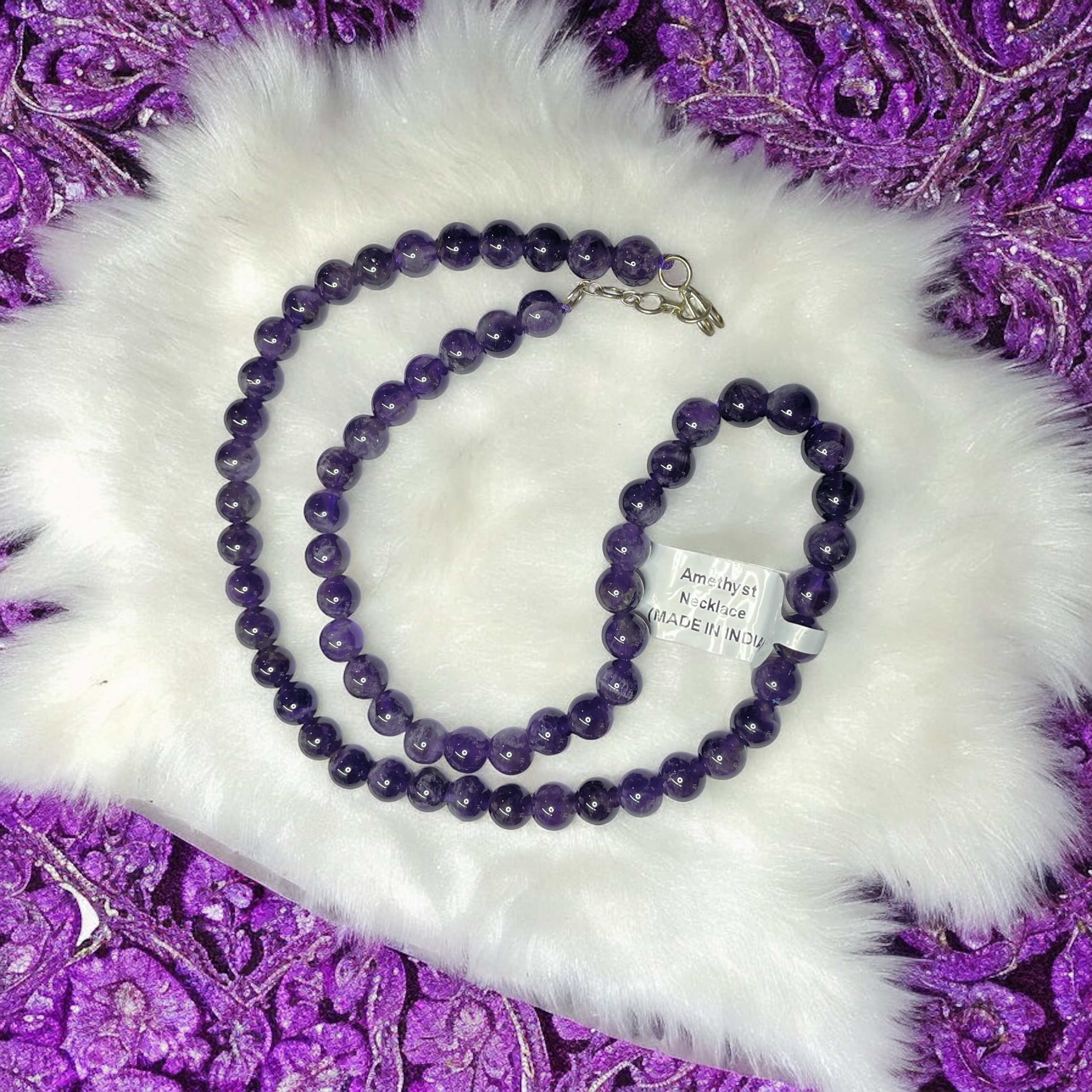 Amethyst Crystal Necklace. Discover the Power of Natural Crystals with Rocksmins: Elegantly Crafted Crystal Necklaces Infused with Authentic Energies for Enhanced Well-Being and Spiritual Growth                                                                                                                                                                                                                                                                                                                                                                                                