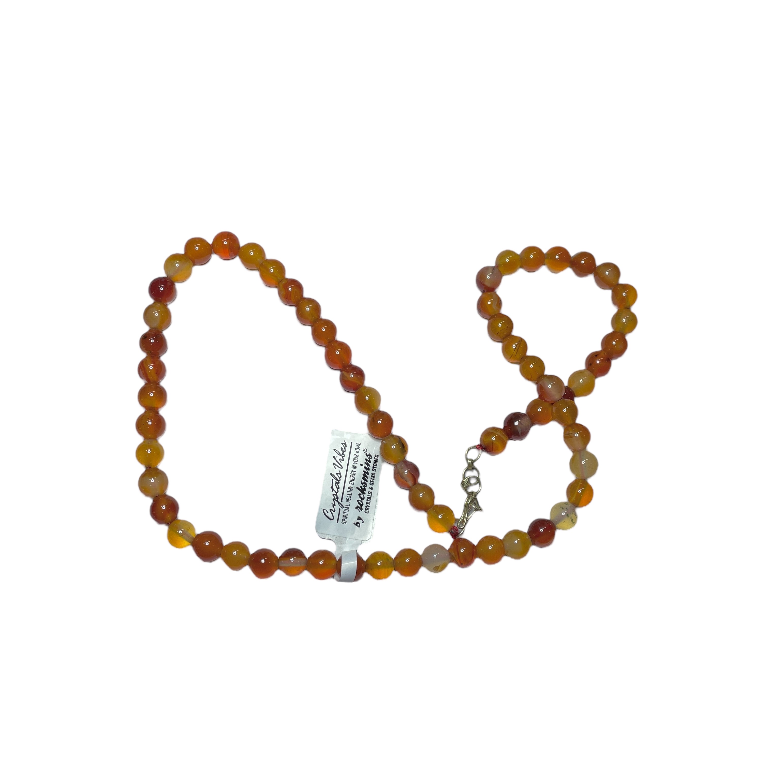 Carnelian Crystal Necklace. Discover the Power of Natural Crystals with Rocksmins: Elegantly Crafted Crystal Necklaces Infused with Authentic Energies for Enhanced Well-Being and Spiritual Growth