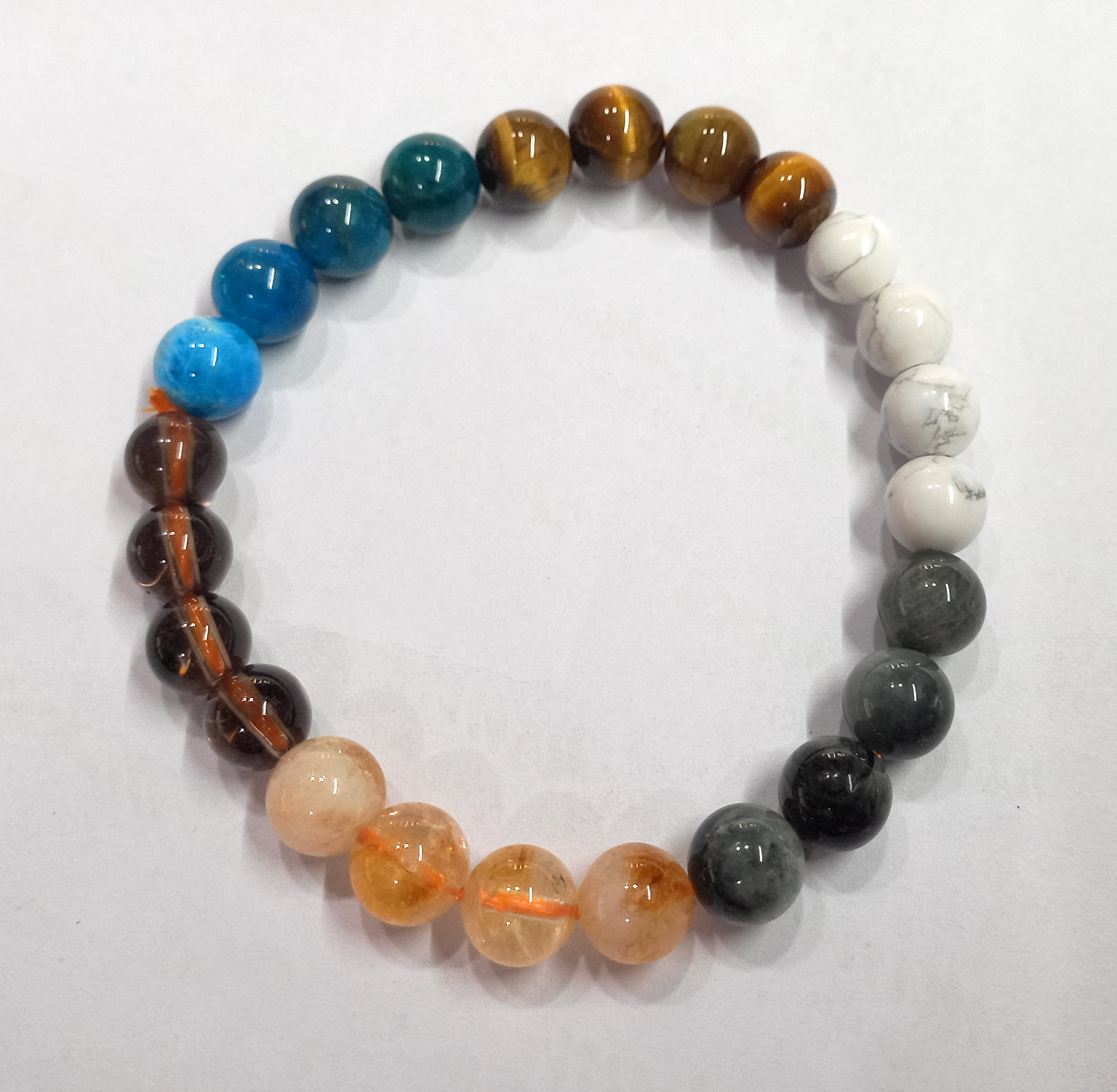 03 Rocksmins Bracelet for Gemini (Mithun) Zodiac Sign Natural Original Crystal Real Stone for Men Women Boy Girl Unisex 8mm Beads Stretchable