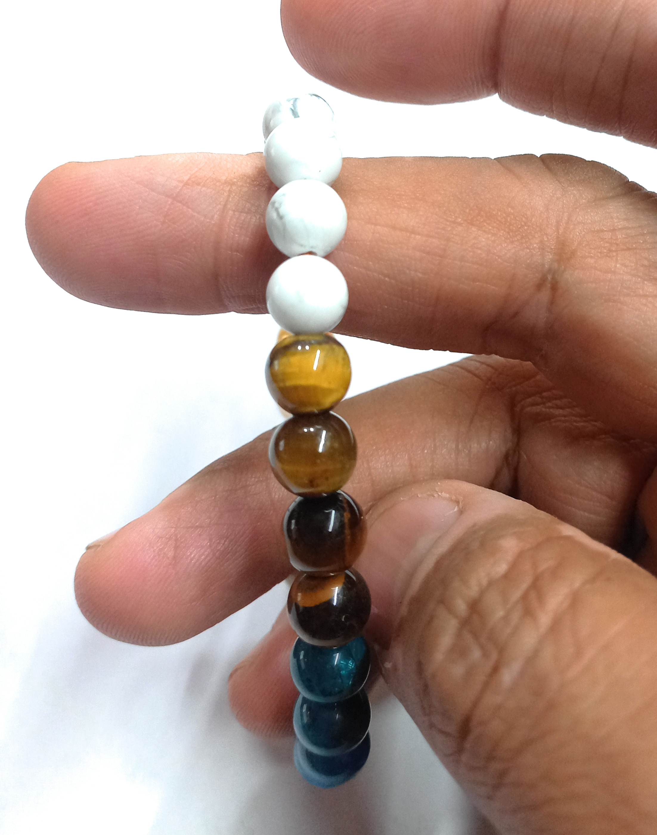 03 Rocksmins Bracelet for Gemini (Mithun) Zodiac Sign Natural Original Crystal Real Stone for Men Women Boy Girl Unisex 8mm Beads Stretchable