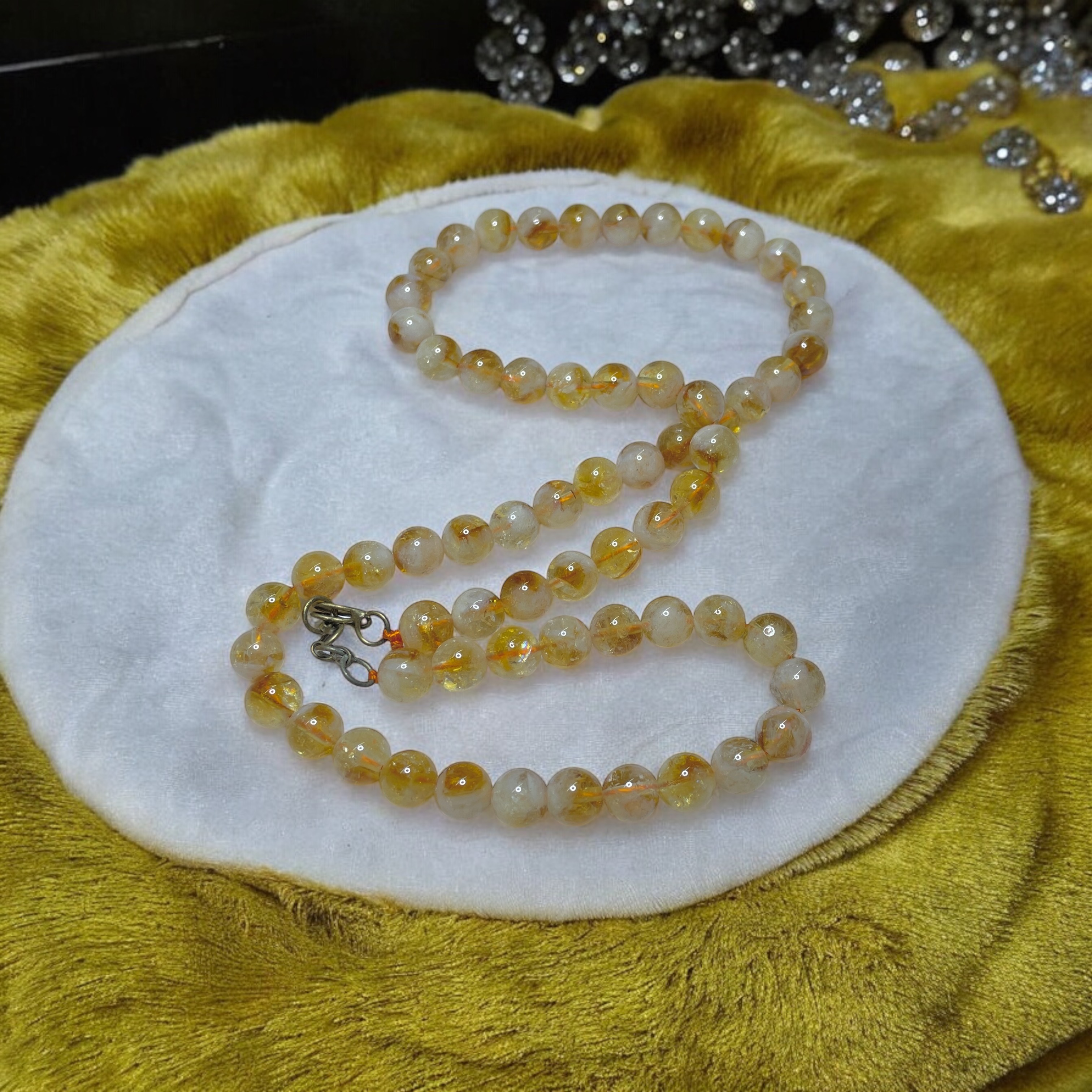 Citrine Crystal Necklace. Discover the Power of Natural Crystals with Rocksmins: Elegantly Crafted Crystal Necklaces Infused with Authentic Energies for Enhanced Well-Being and Spiritual Growth