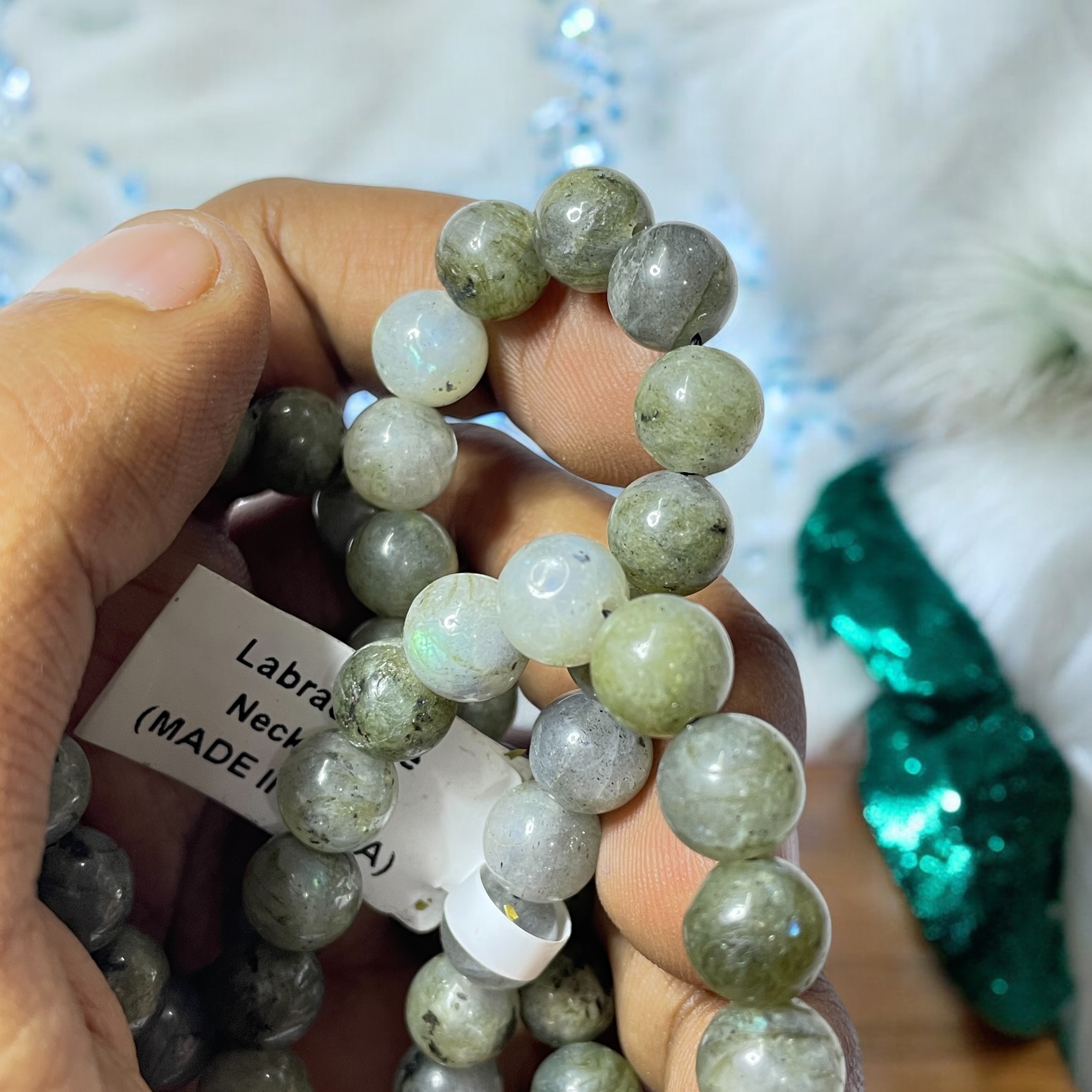 Labradorite Crystal Necklace. Discover the Power of Natural Crystals with Rocksmins: Elegantly Crafted Crystal Necklaces Infused with Authentic Energies for Enhanced Well-Being and Spiritual Growth