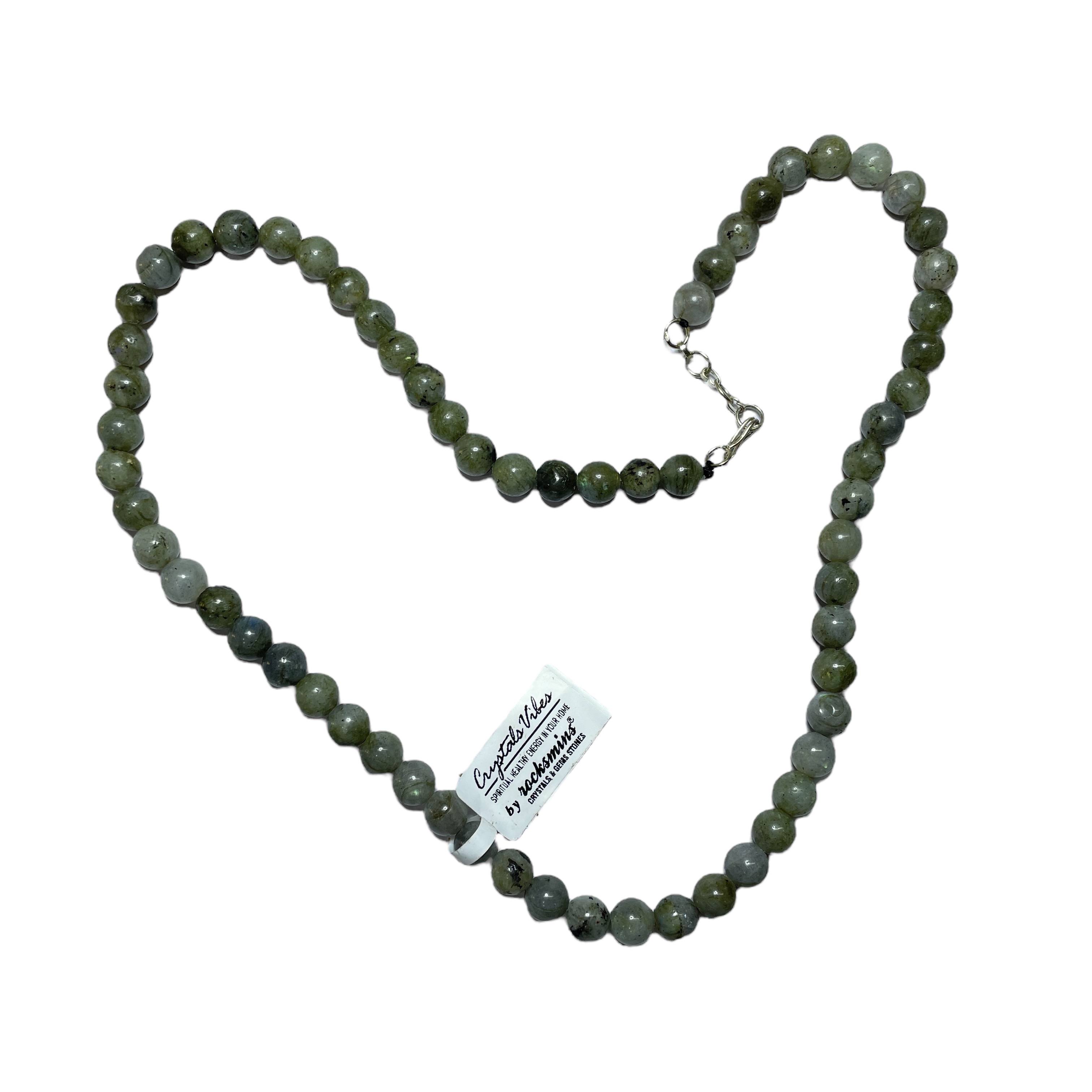 Labradorite Crystal Necklace. Discover the Power of Natural Crystals with Rocksmins: Elegantly Crafted Crystal Necklaces Infused with Authentic Energies for Enhanced Well-Being and Spiritual Growth