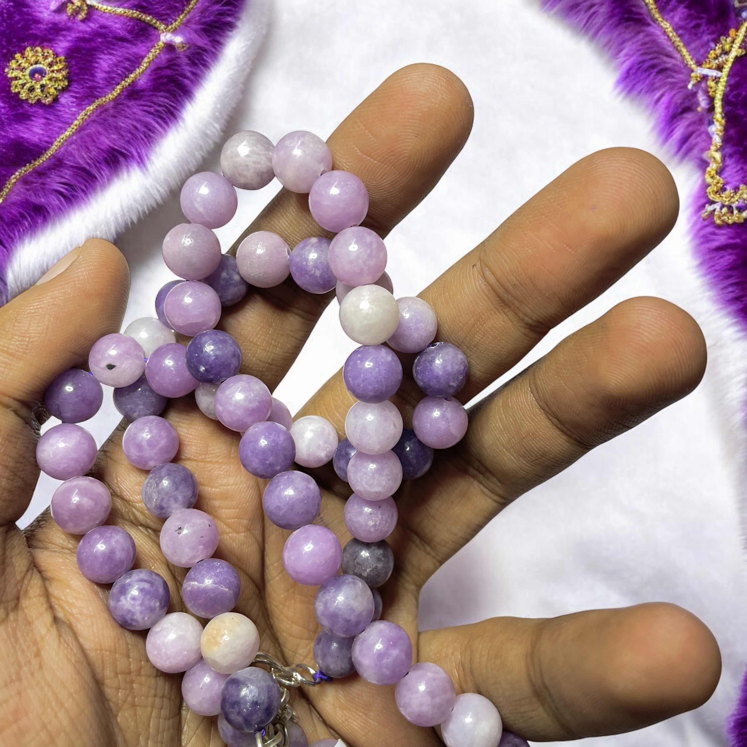 Lapidolite Crystal Necklace. Discover the Power of Natural Crystals with Rocksmins: Elegantly Crafted Crystal Necklaces Infused with Authentic Energies for Enhanced Well-Being and Spiritual Growth