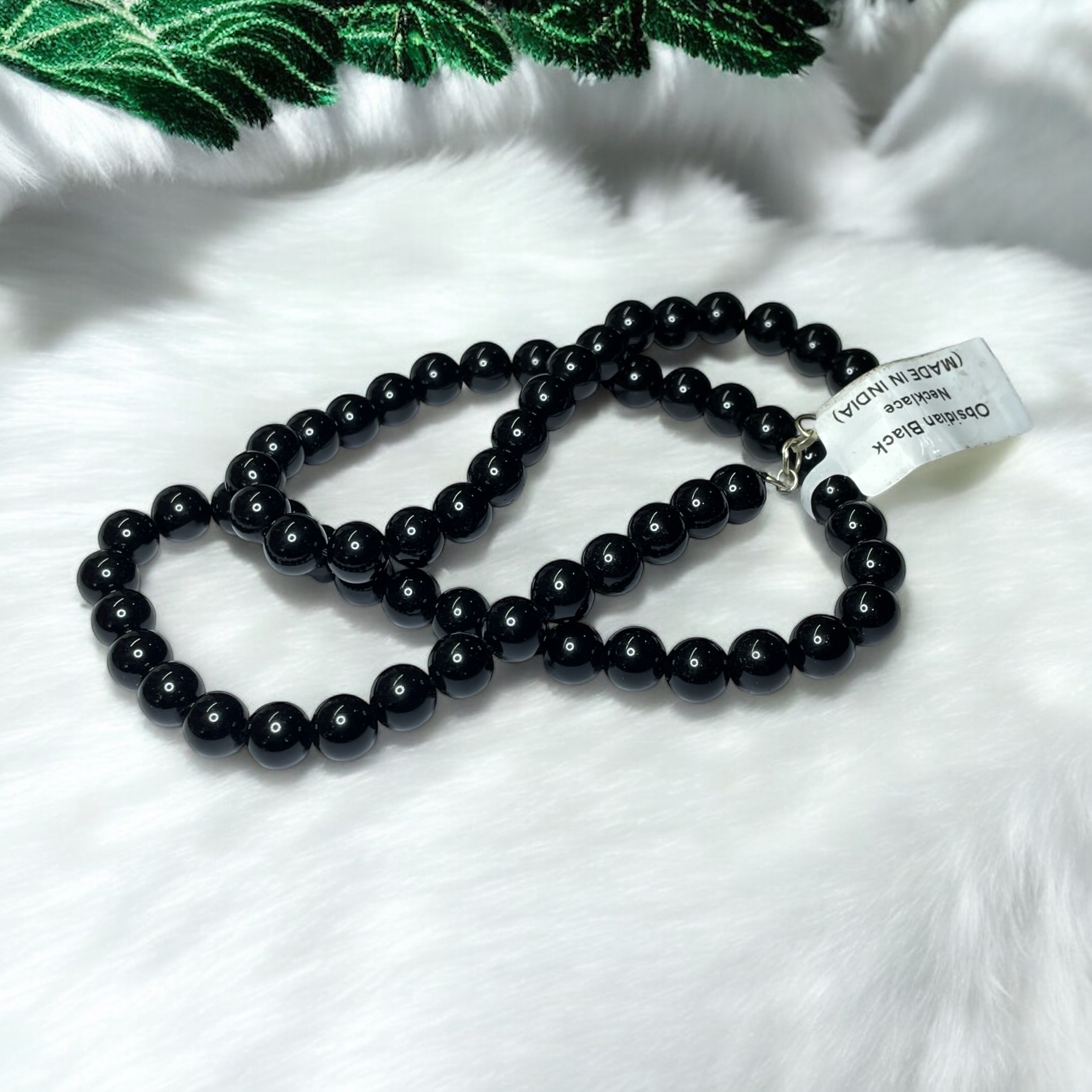 Obsidian Black Crystal Necklace. Discover the Power of Natural Crystals with Rocksmins: Elegantly Crafted Crystal Necklaces Infused with Authentic Energies for Enhanced Well-Being and Spiritual Growth