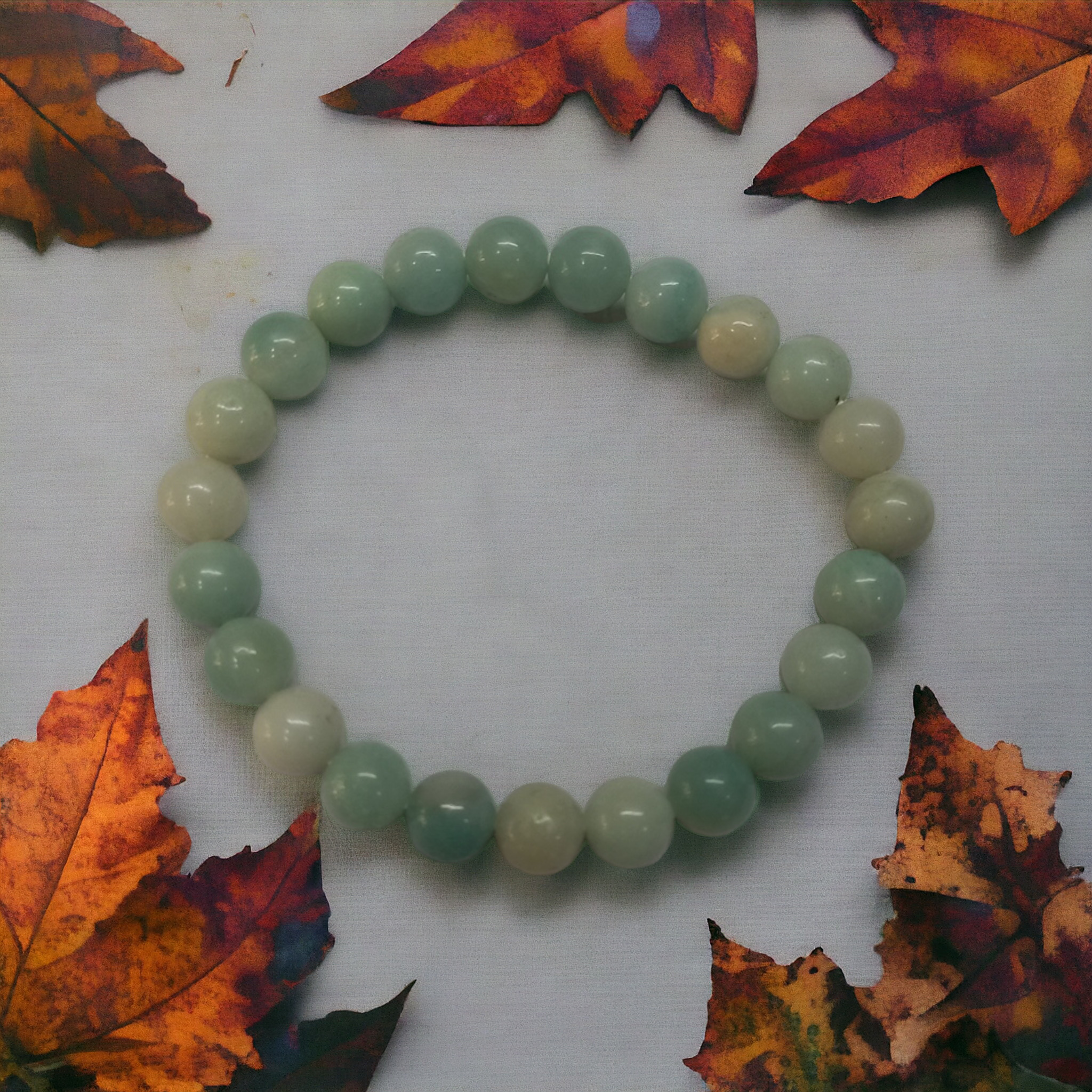 Amazonite Bracelet Natural Original Crystal Certified Real Stone Stylish for Men Women Boy Girl Unisex 8mm Beads Stretchable
