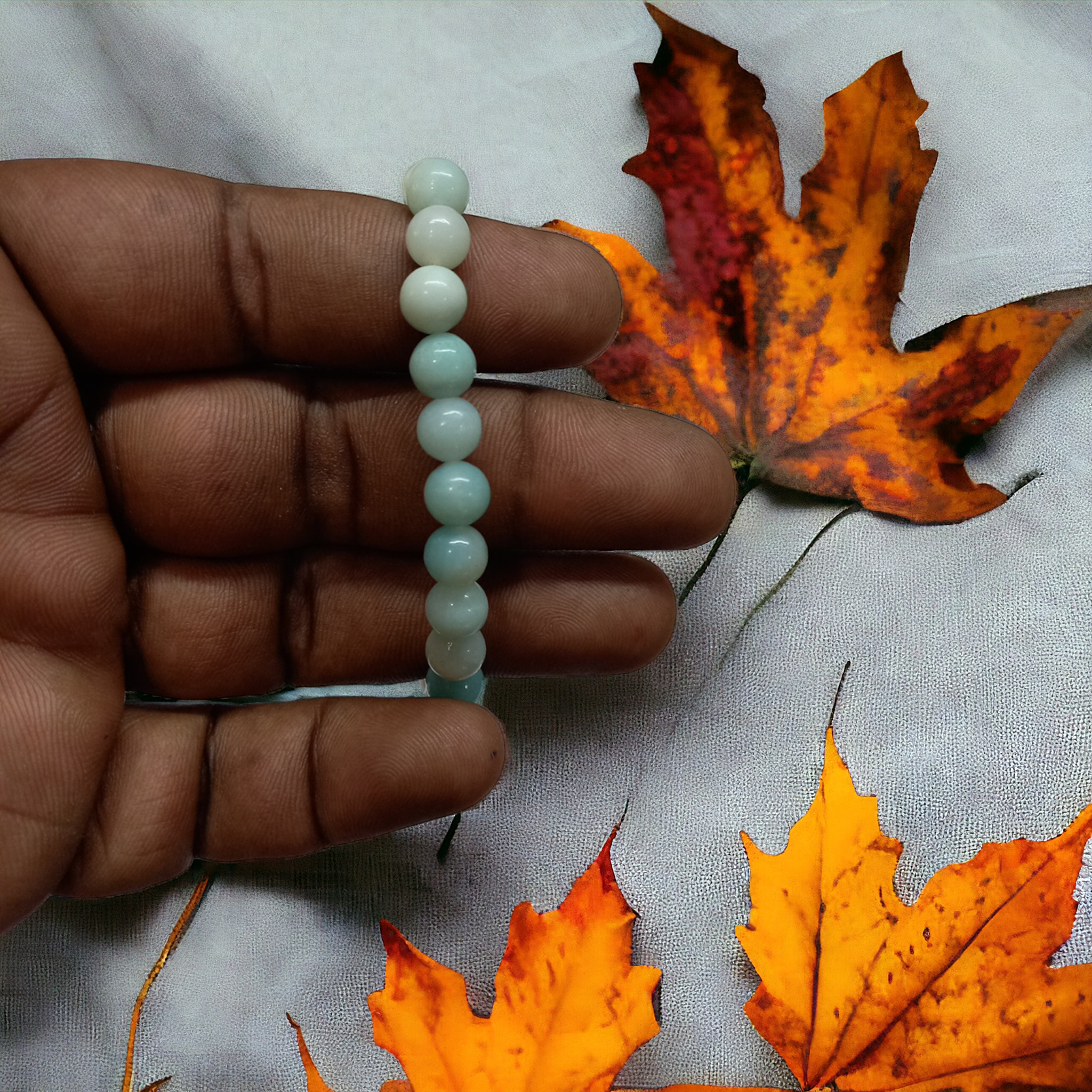 Amazonite Bracelet Natural Original Crystal Certified Real Stone Stylish for Men Women Boy Girl Unisex 8mm Beads Stretchable