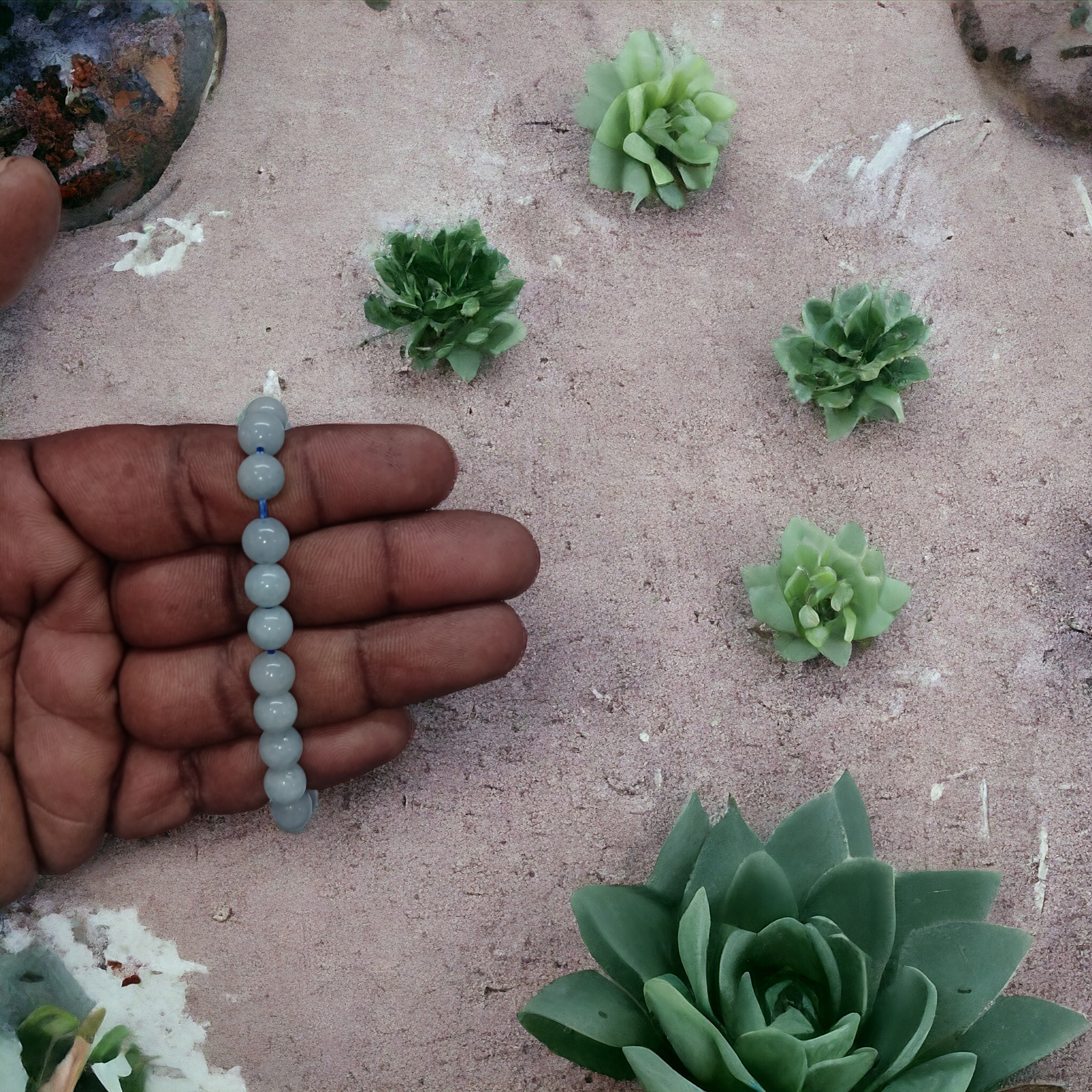 Angelite Bracelet Natural Original Crystal Certified Real Stone Stylish for Men Women Boy Girl Unisex 8mm Beads Stretchable