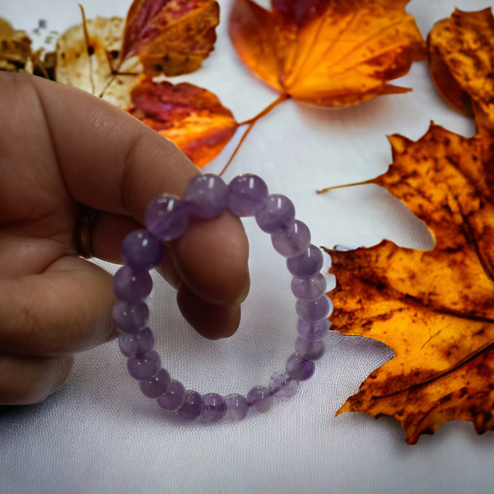 Amethyst Bracelet Natural Original Crystal Certified Real Stone Stylish for Men Women Boy Girl Unisex 8mm Beads Stretchable