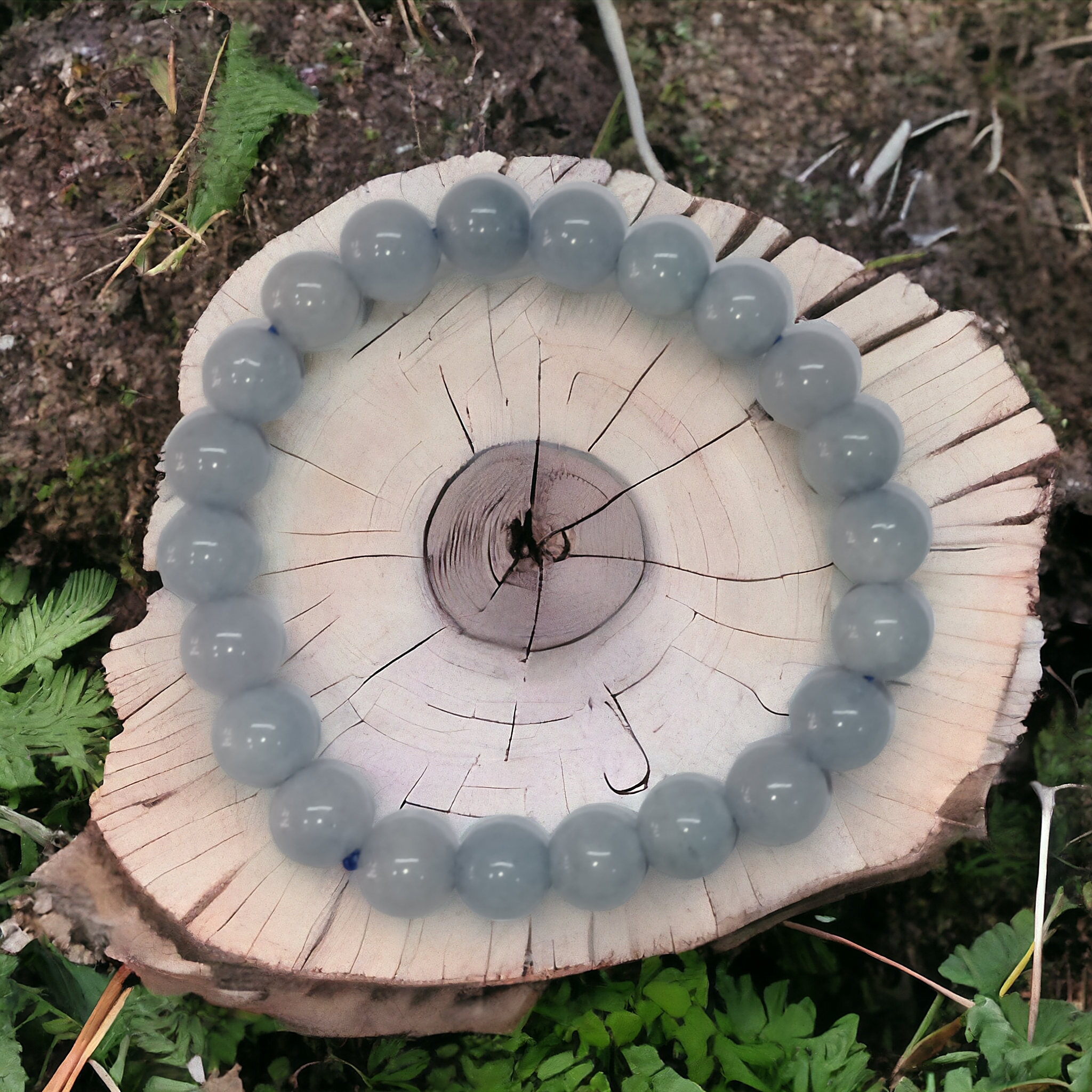 Angelite Bracelet Natural Original Crystal Certified Real Stone Stylish for Men Women Boy Girl Unisex 8mm Beads Stretchable