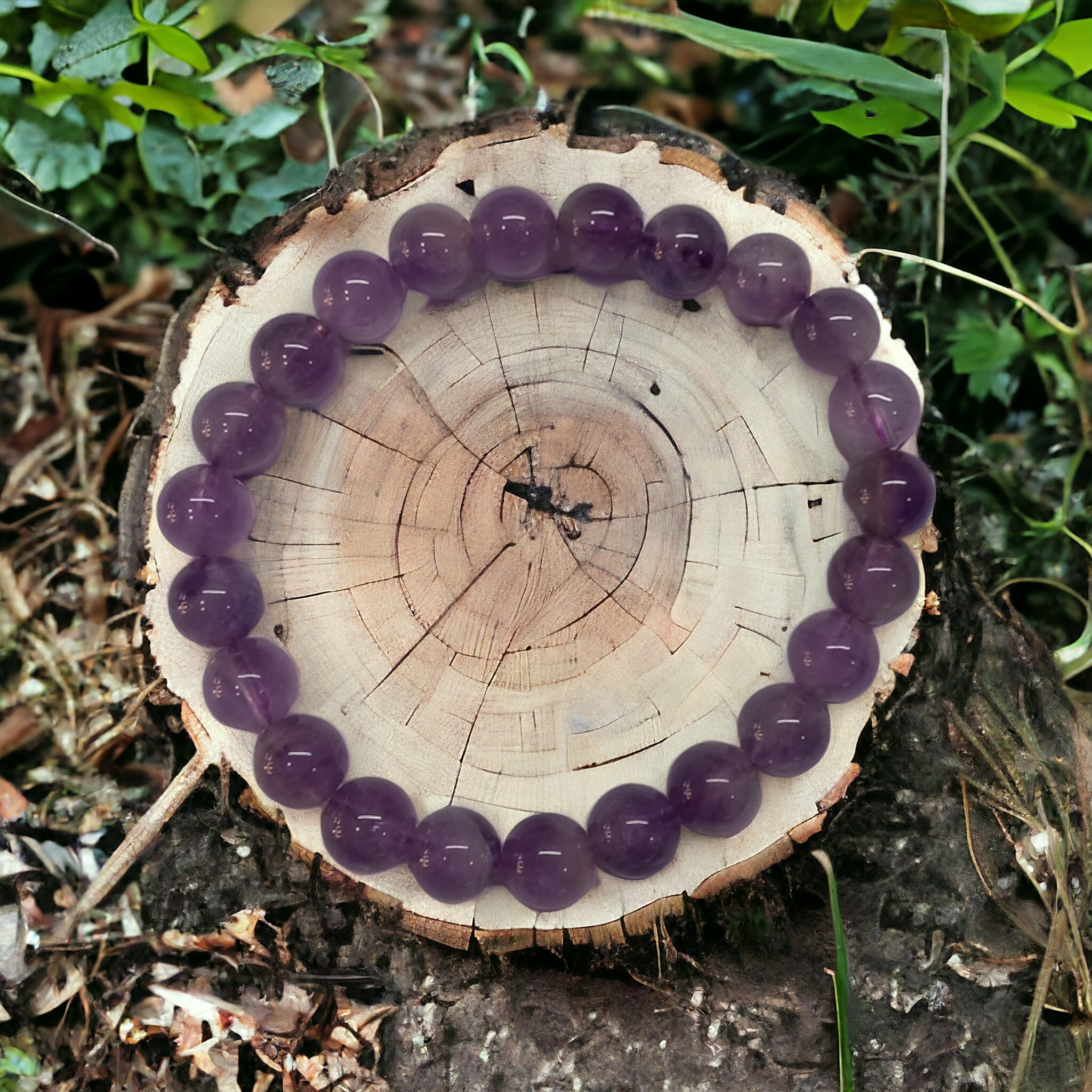 Amethyst Bracelet Natural Original Crystal Certified Real Stone Stylish for Men Women Boy Girl Unisex 8mm Beads Stretchable