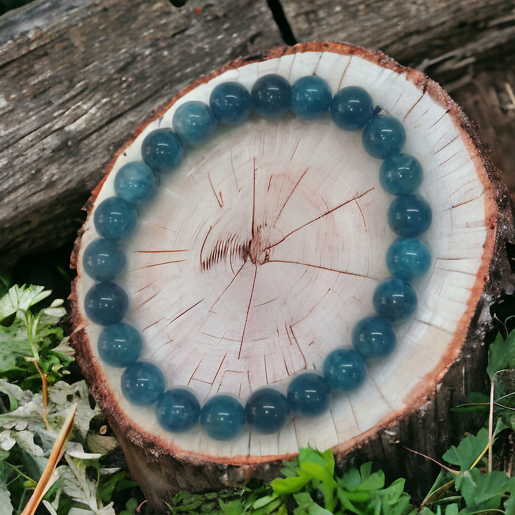 Apatite Blue Bracelet Natural Original Crystal Certified Real Stone Stylish for Men Women Boy Girl Unisex 8mm Beads Stretchable