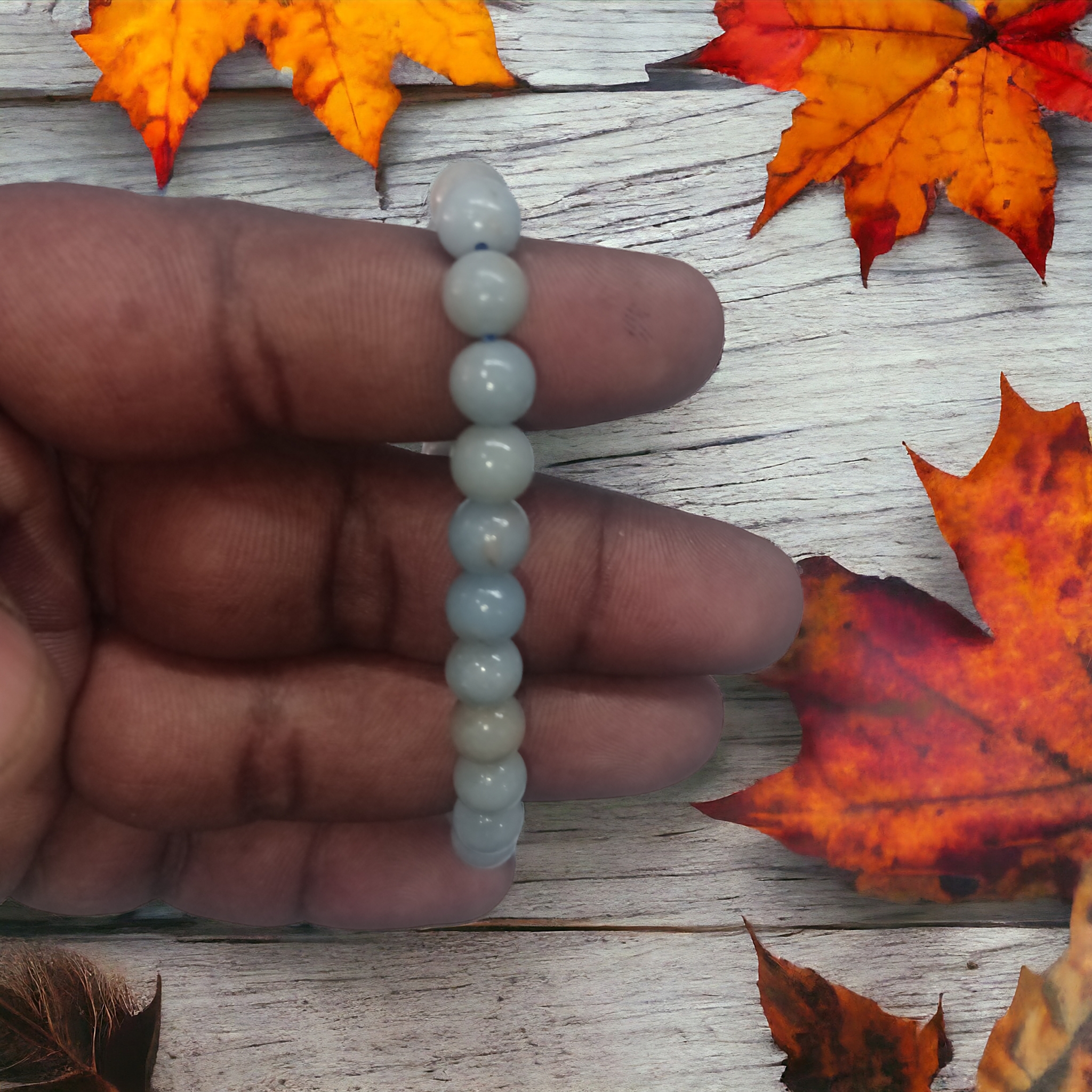 Aquamarine Bracelet Natural Original Crystal Certified Real Stone Stylish for Men Women Boy Girl Unisex 8mm Beads Stretchable