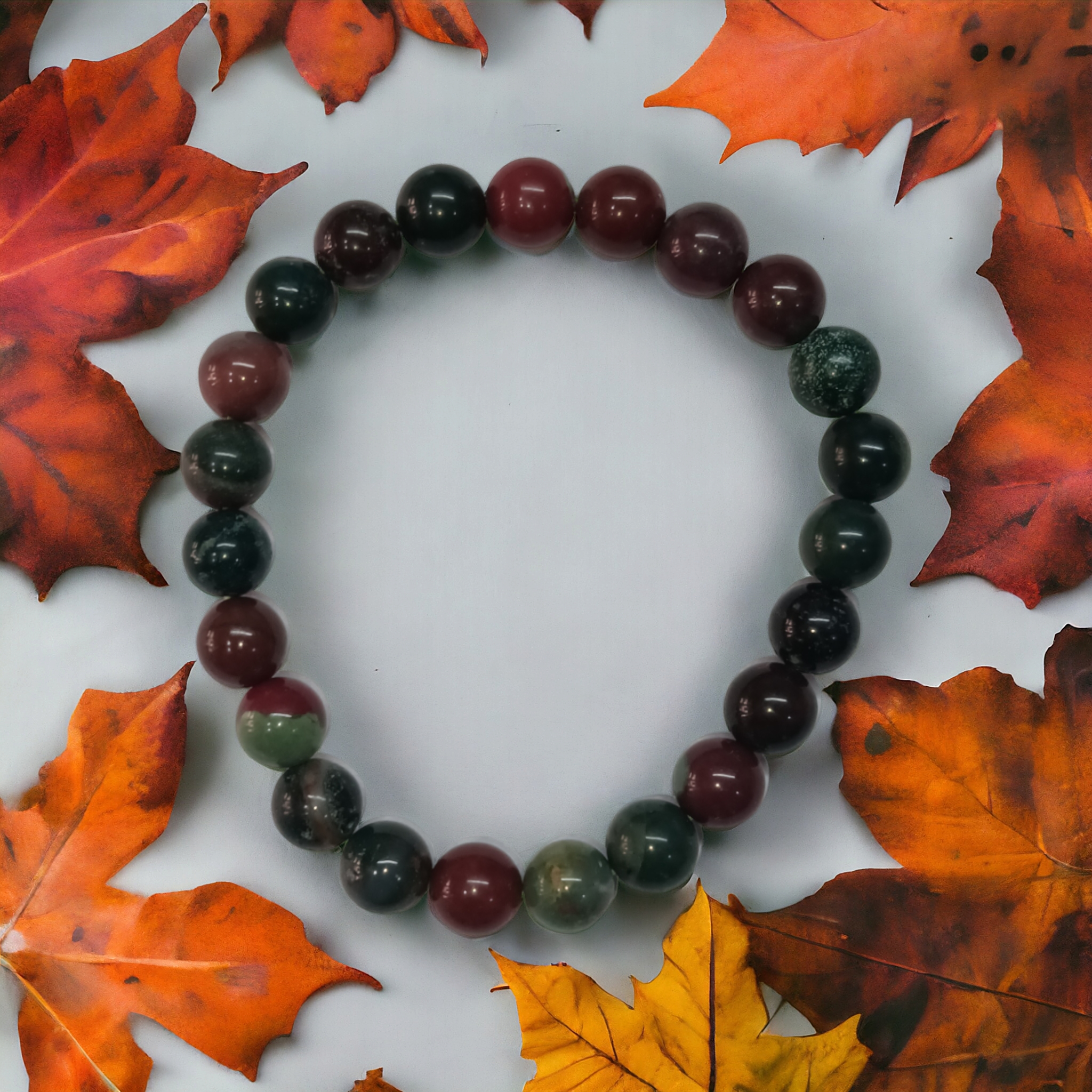 Blood Stone Bracelet Natural Original Crystal Certified Real Stone Stylish for Men Women Boy Girl Unisex 8mm Beads Stretchable