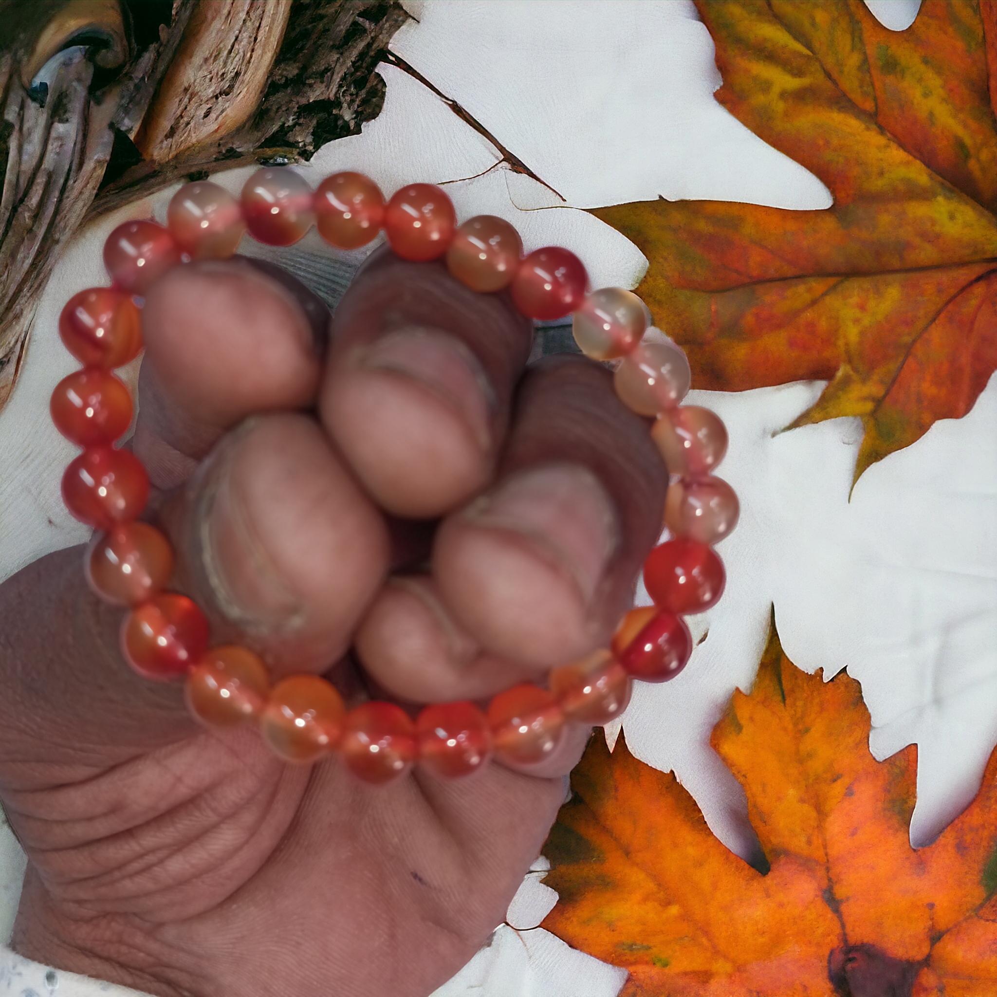 Carnelian Bracelet Natural Original Crystal Certified Real Stone Stylish for Men Women Boy Girl Unisex 8mm Beads Stretchable