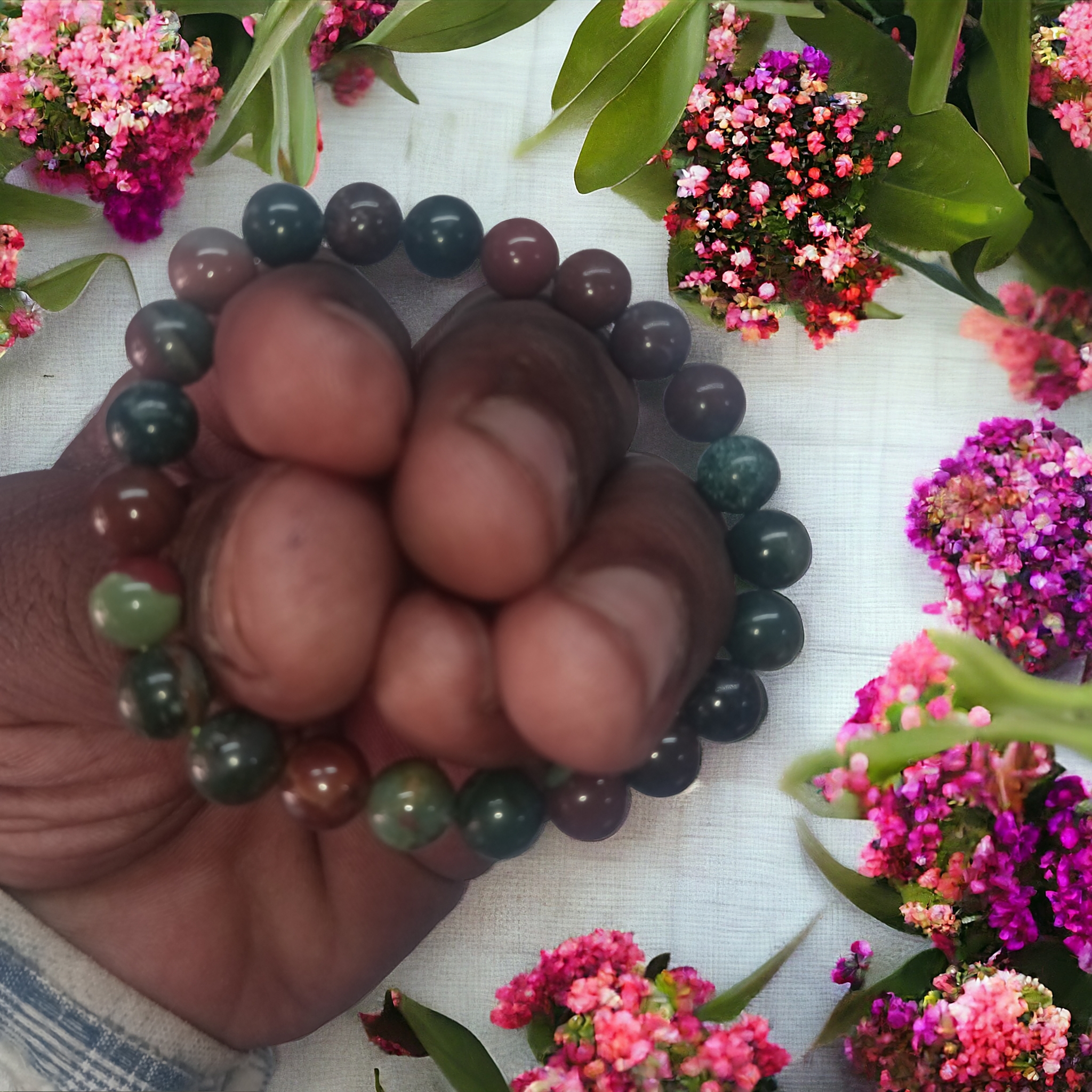 Blood Stone Bracelet Natural Original Crystal Certified Real Stone Stylish for Men Women Boy Girl Unisex 8mm Beads Stretchable