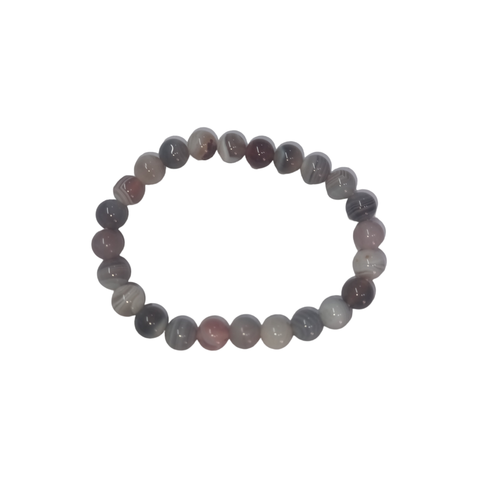 Bostwana Agate Bracelet Natural Original Crystal Certified Real Stone Stylish for Men Women Boy Girl Unisex 8mm Beads Stretchable