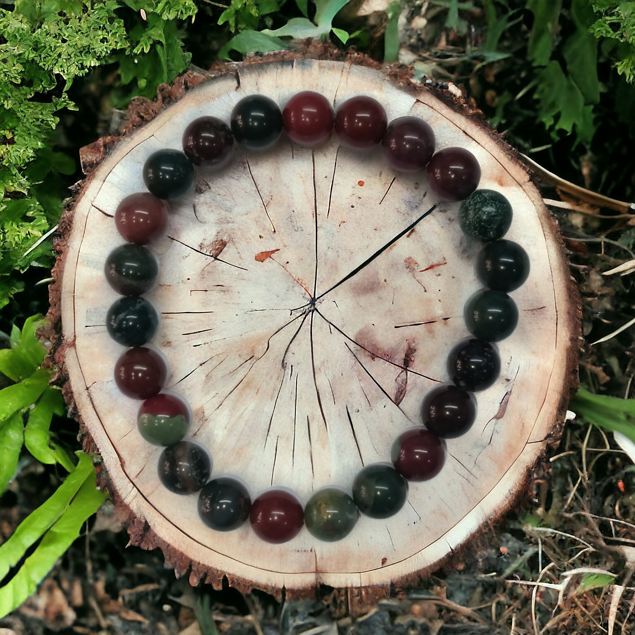 Blood Stone Bracelet Natural Original Crystal Certified Real Stone Stylish for Men Women Boy Girl Unisex 8mm Beads Stretchable