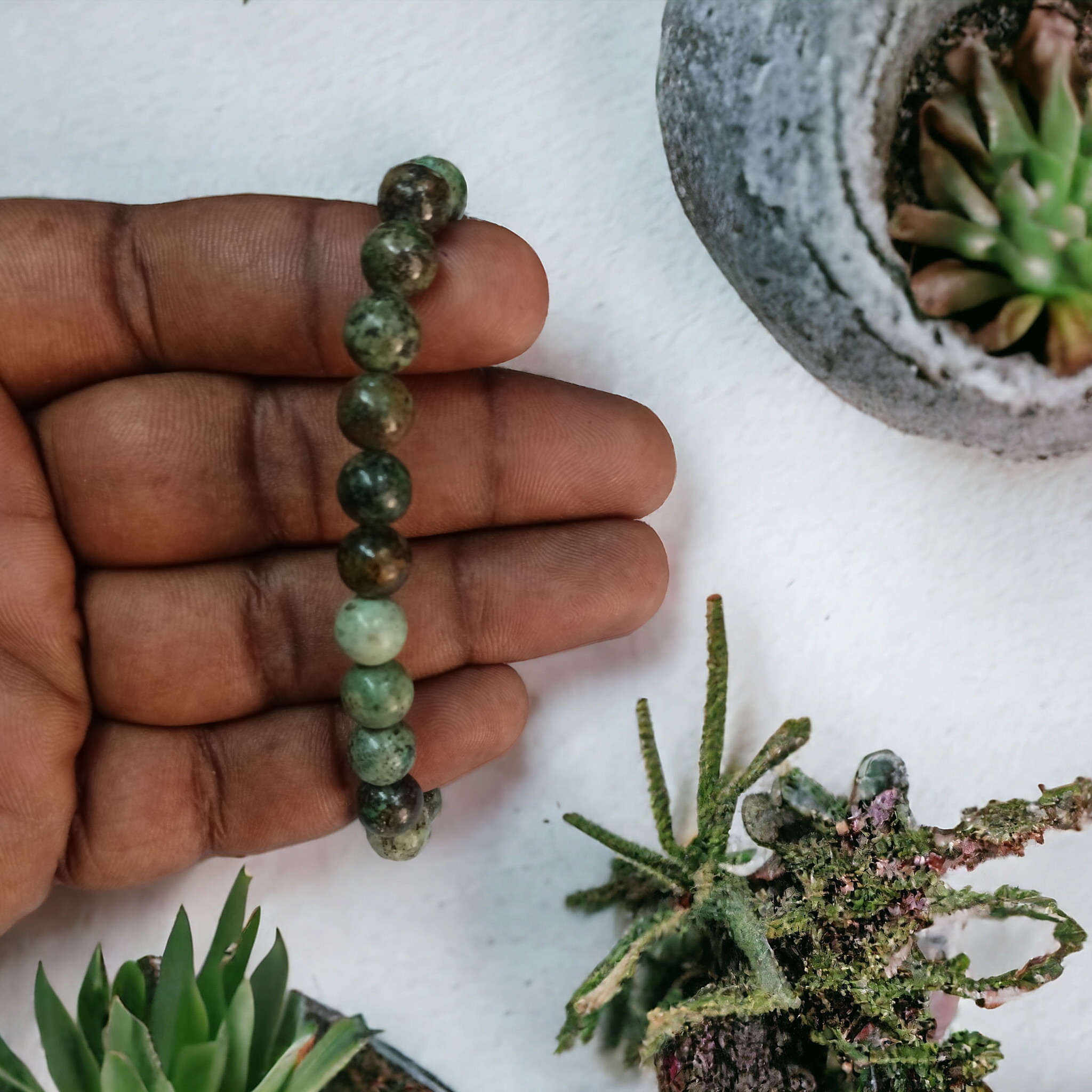 Chrysocolla Bracelet Natural Original Crystal Certified Real Stone Stylish for Men Women Boy Girl Unisex 8mm Beads Stretchable