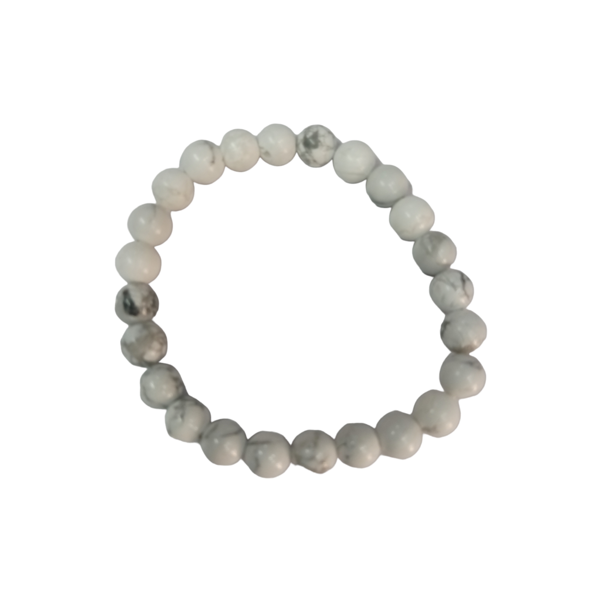 Howlite Bracelet Natural Original Crystal Certified Real Stone Stylish for Men Women Boy Girl Unisex 8mm Beads Stretchable Brand : Rocksmins