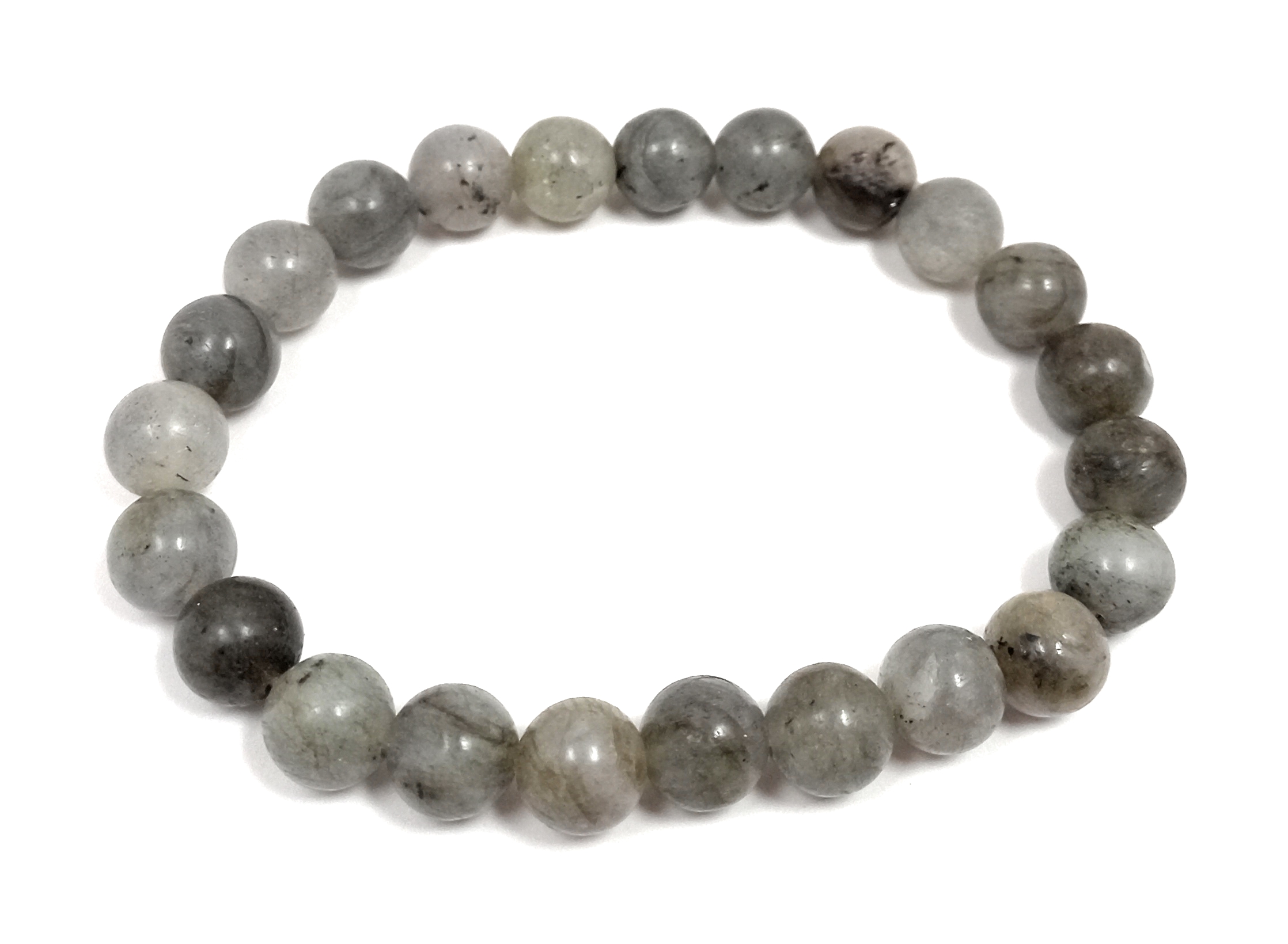 Labradorite Bracelet Natural Original Crystal Certified Real Stone Stylish for Men Women Boy Girl Unisex 8mm Beads Stretchable Brand : Rocksmins