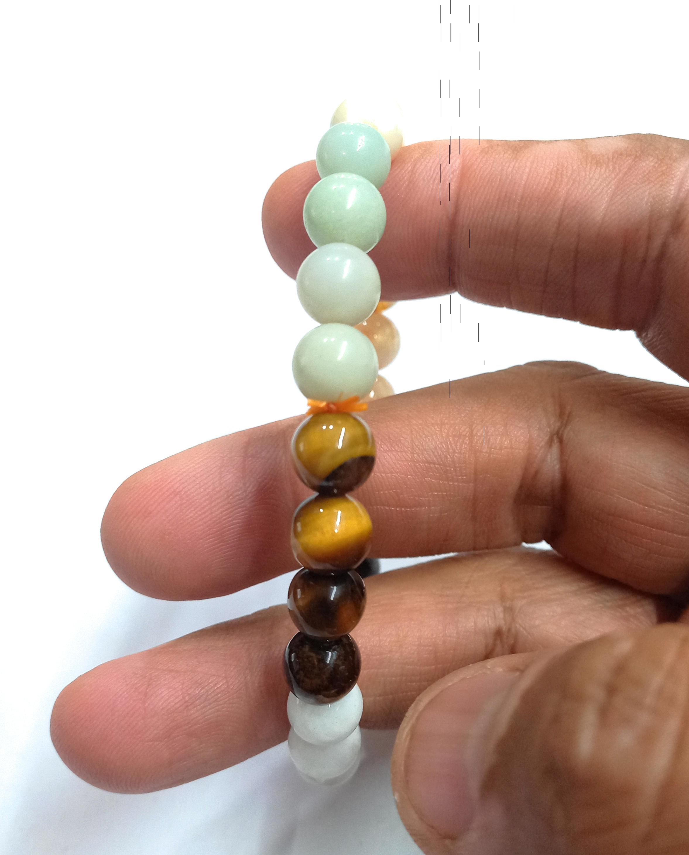 04 Rocksmins Bracelet for Cancer (Kark) Zodiac Sign Natural Original Crystal Real Stone for Men Women Boy Girl Unisex 8mm Beads Stretchable