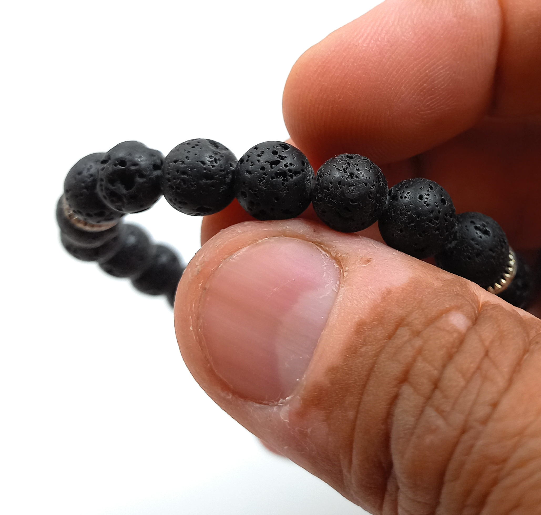 Lava Stone Bracelet Natural Original Crystal Certified Real Stone Stylish for Men Women Boy Girl Unisex 8mm Beads Stretchable Brand : Rocksmins