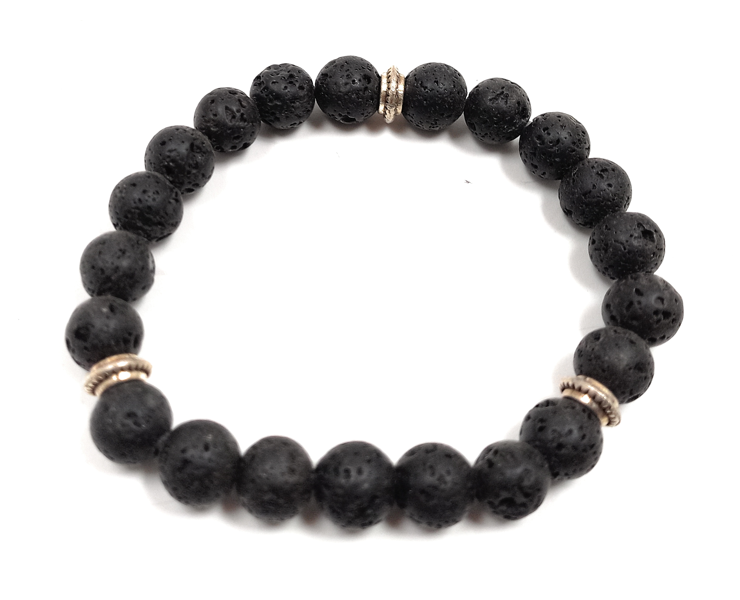 Lava Stone Bracelet Natural Original Crystal Certified Real Stone Stylish for Men Women Boy Girl Unisex 8mm Beads Stretchable Brand : Rocksmins