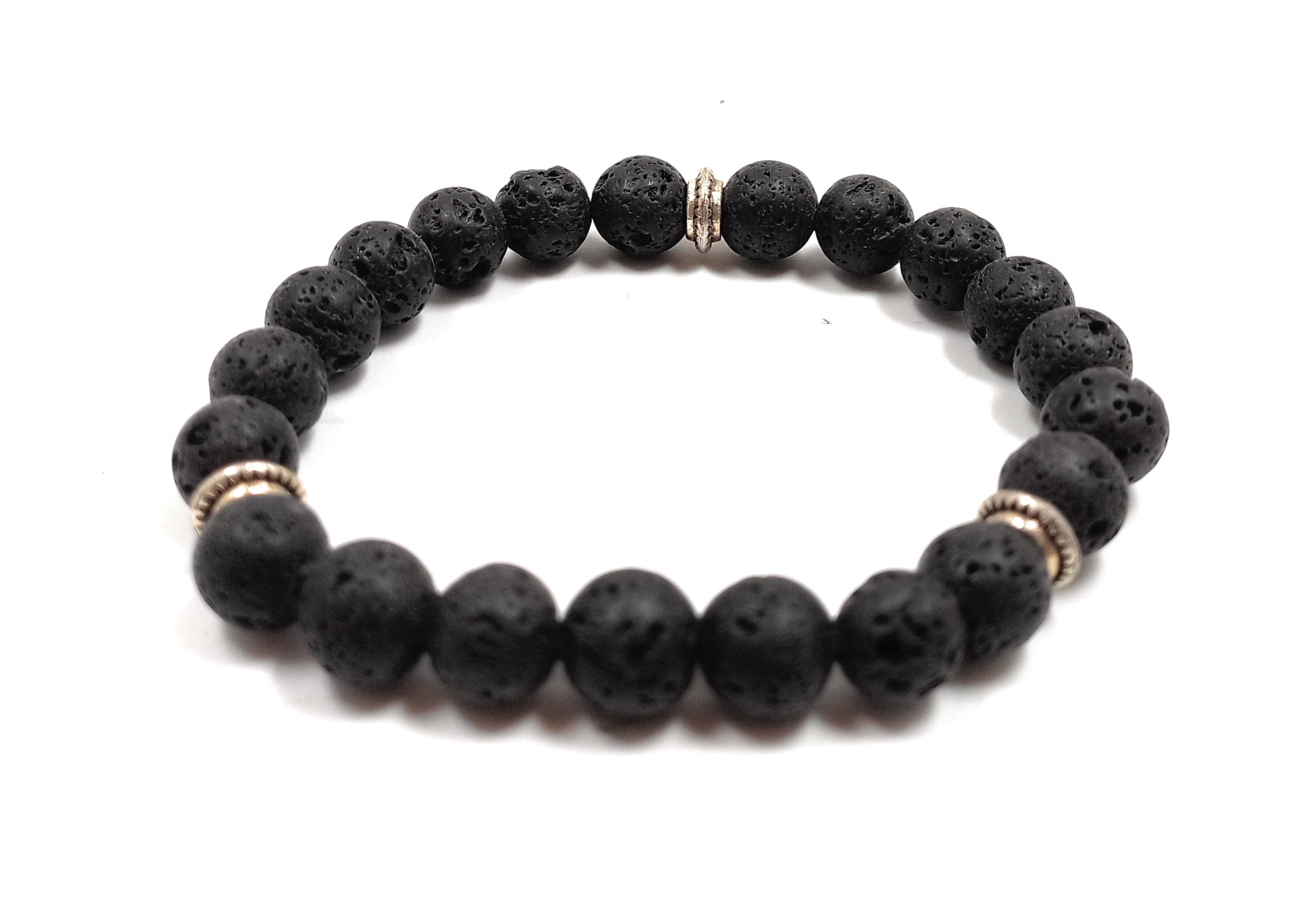 Lava Stone Bracelet Natural Original Crystal Certified Real Stone Stylish for Men Women Boy Girl Unisex 8mm Beads Stretchable Brand : Rocksmins