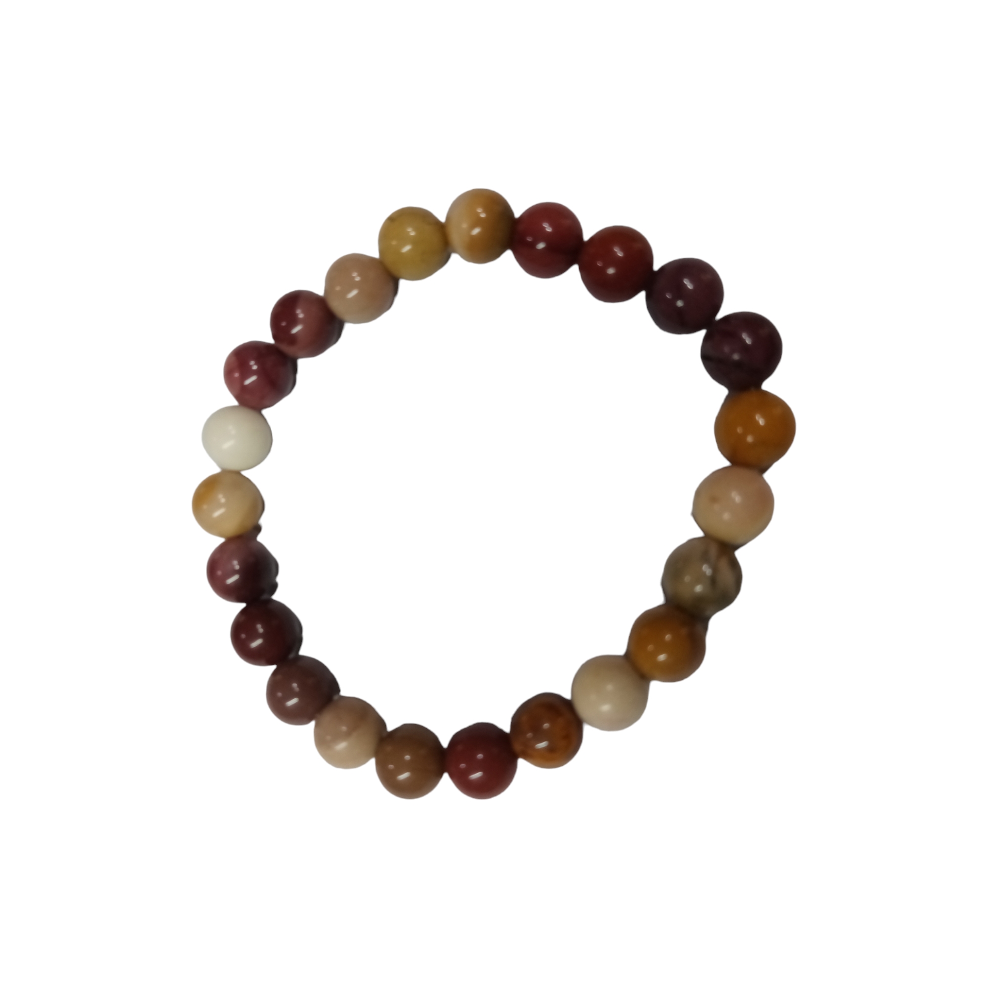 Mookaite Bracelet Natural Original Crystal Certified Real Stone Stylish for Men Women Boy Girl Unisex 8mm Beads Stretchable Brand : Rocksmins