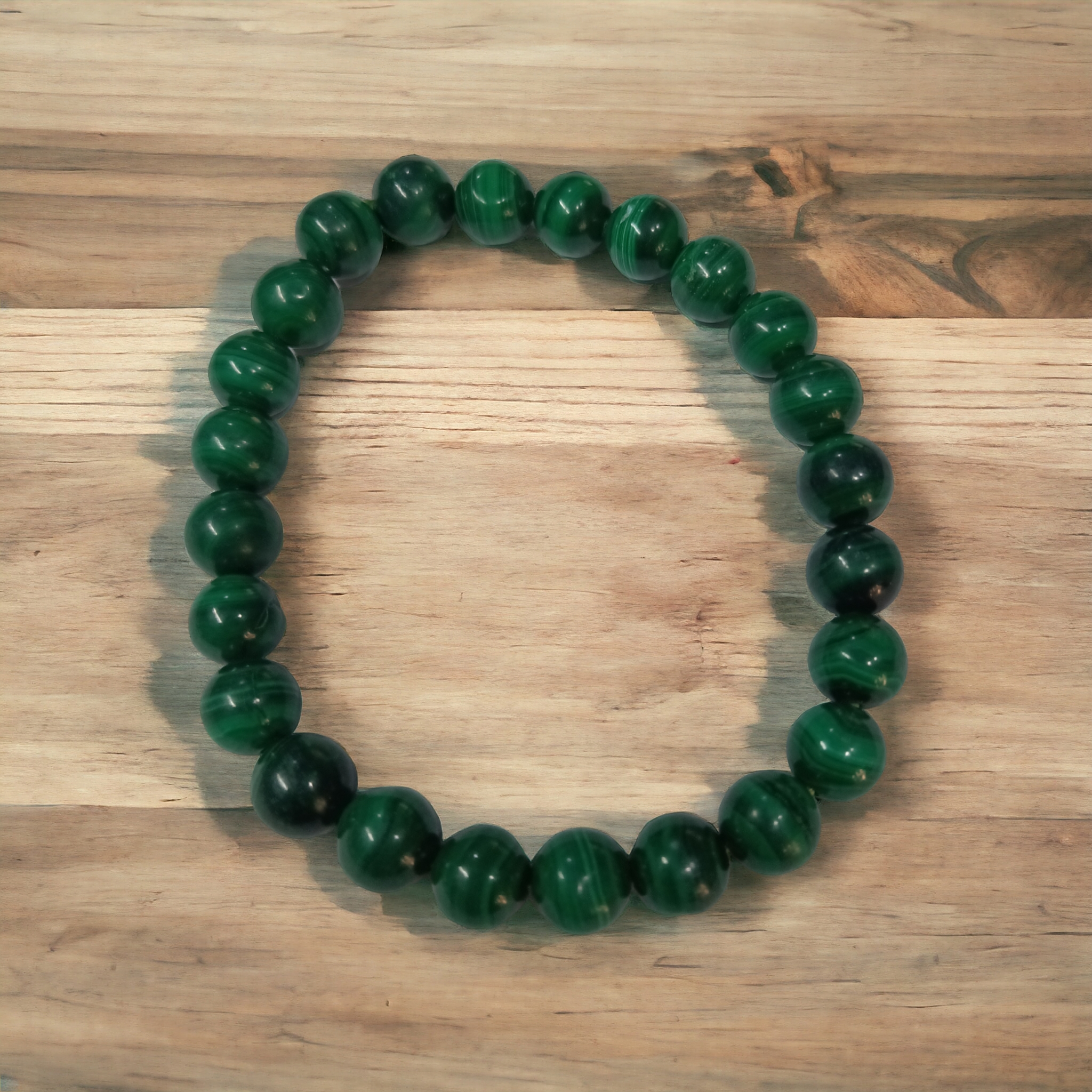 Malachite Green Bracelet Natural Original Crystal Certified Real Stone Stylish for Men Women Boy Girl Unisex 8mm Beads Stretchable Brand : Rocksmins