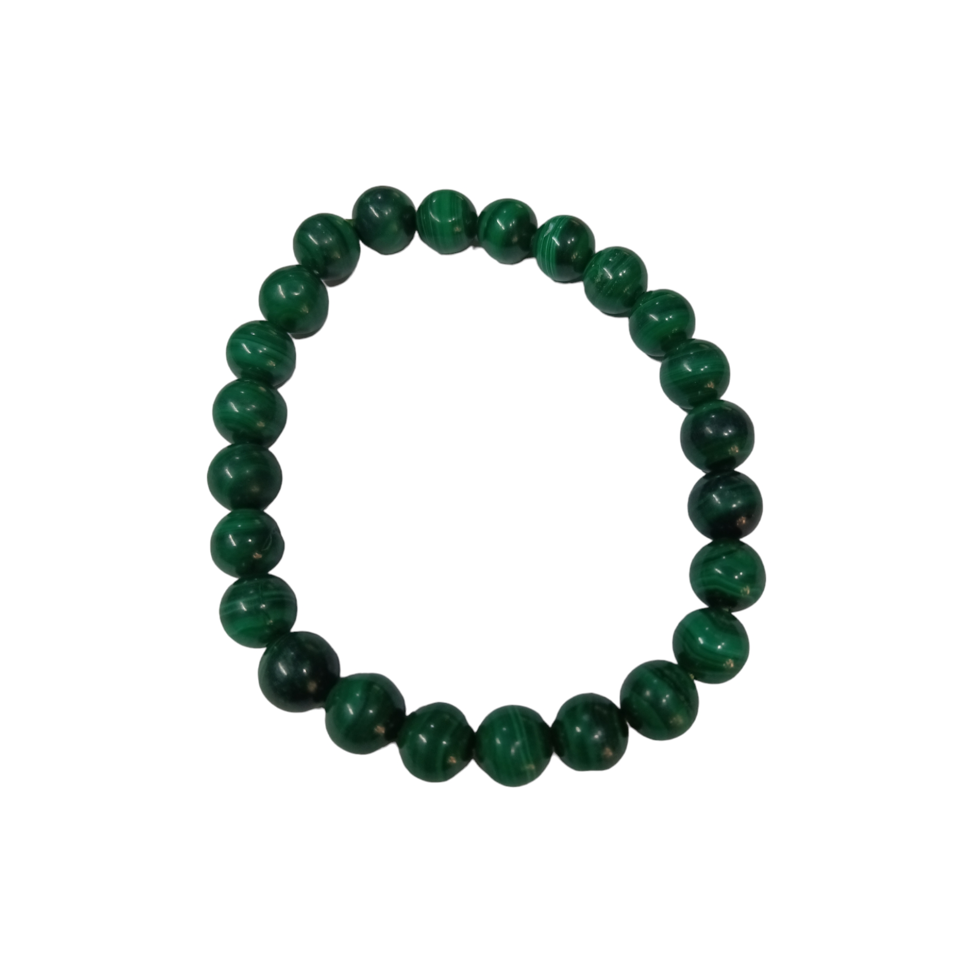 Malachite Green Bracelet Natural Original Crystal Certified Real Stone Stylish for Men Women Boy Girl Unisex 8mm Beads Stretchable Brand : Rocksmins