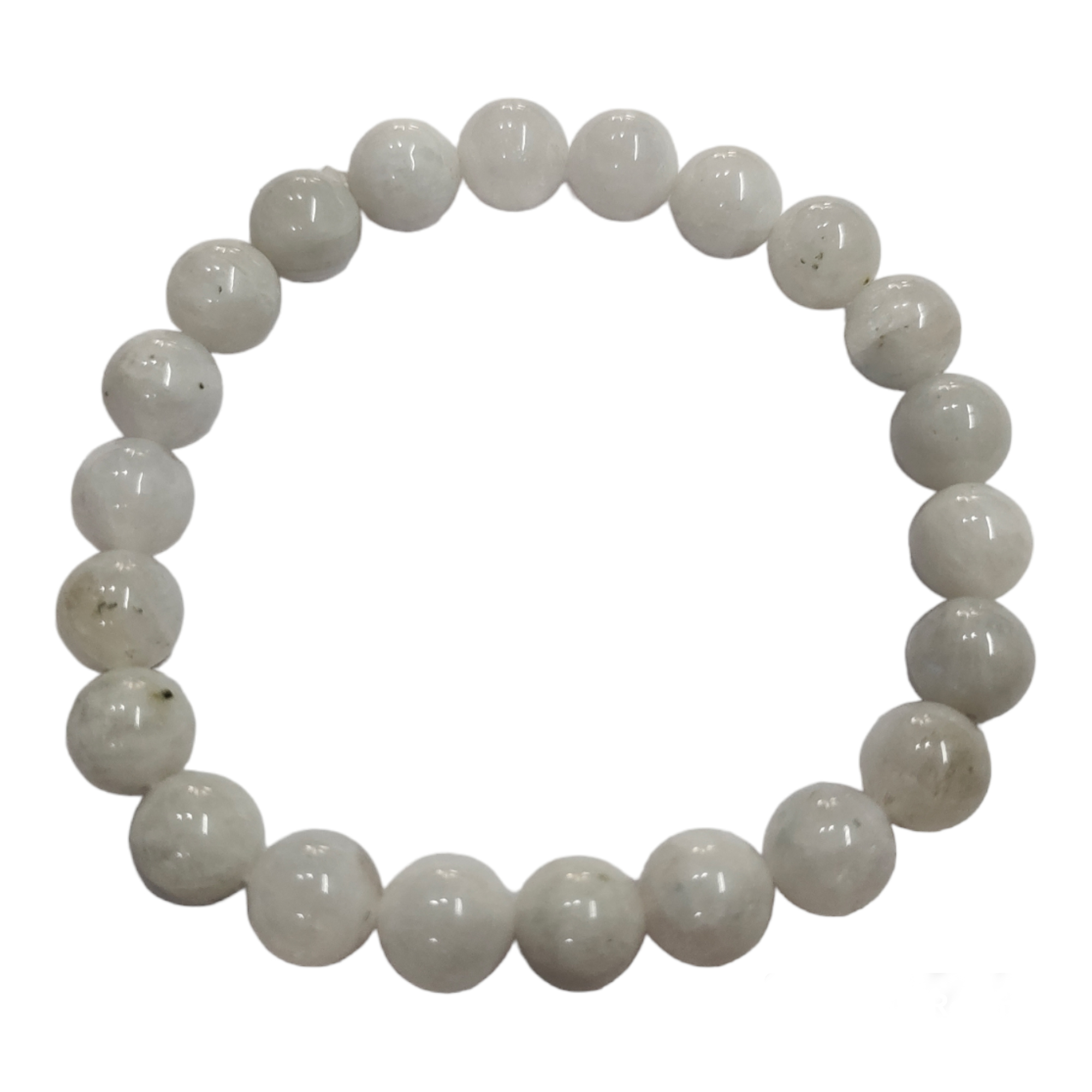 Moon Stone White Bracelet Natural Original Crystal Certified Real Stone Stylish for Men Women Boy Girl Unisex 8mm Beads Stretchable Brand : Rocksmins