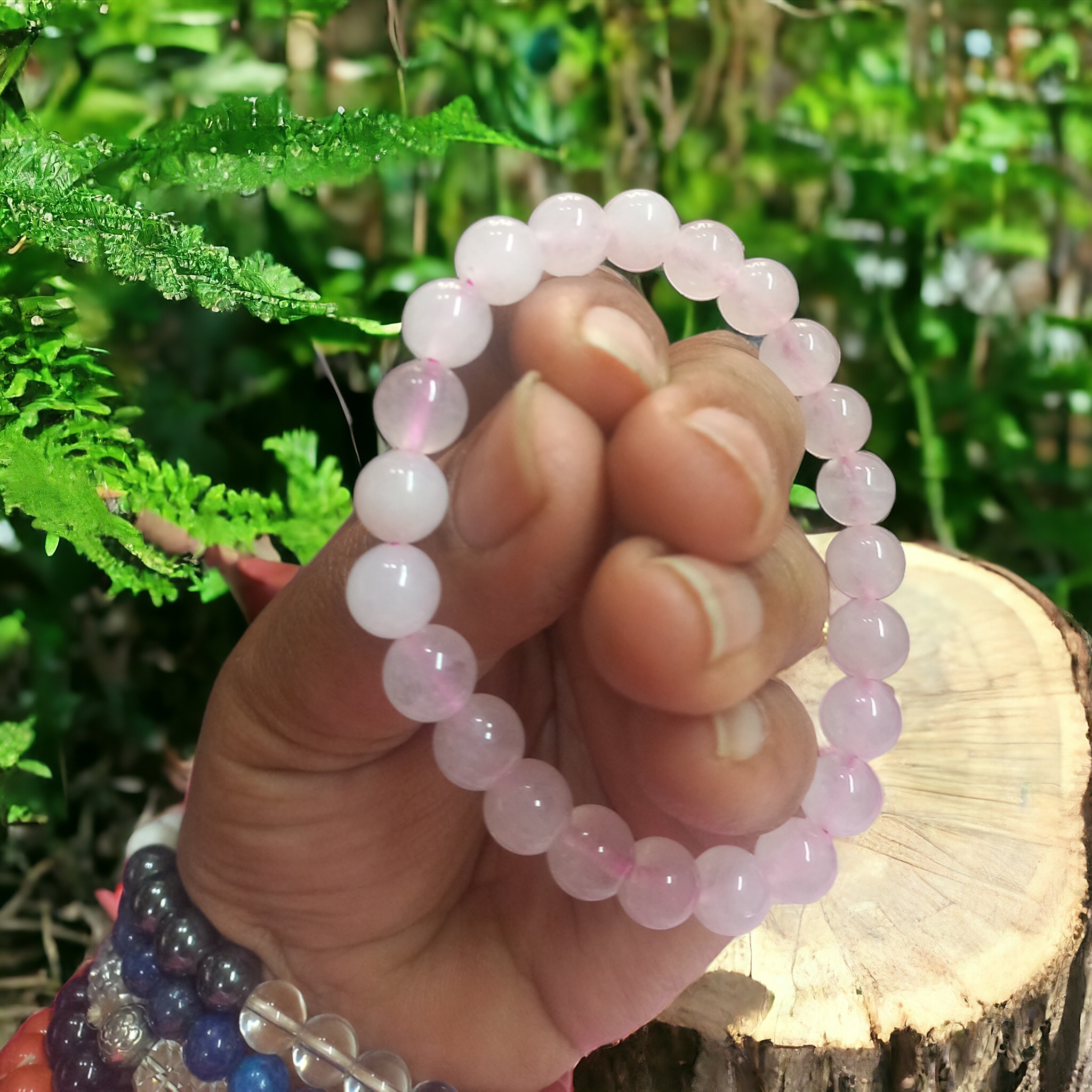 rose-quartz-bracelet-natural-original-crystal-certified-real-stone-stylish-for-men-women-boy-girl-unisex-8mm-beads-stretchable-brand--rocksmins