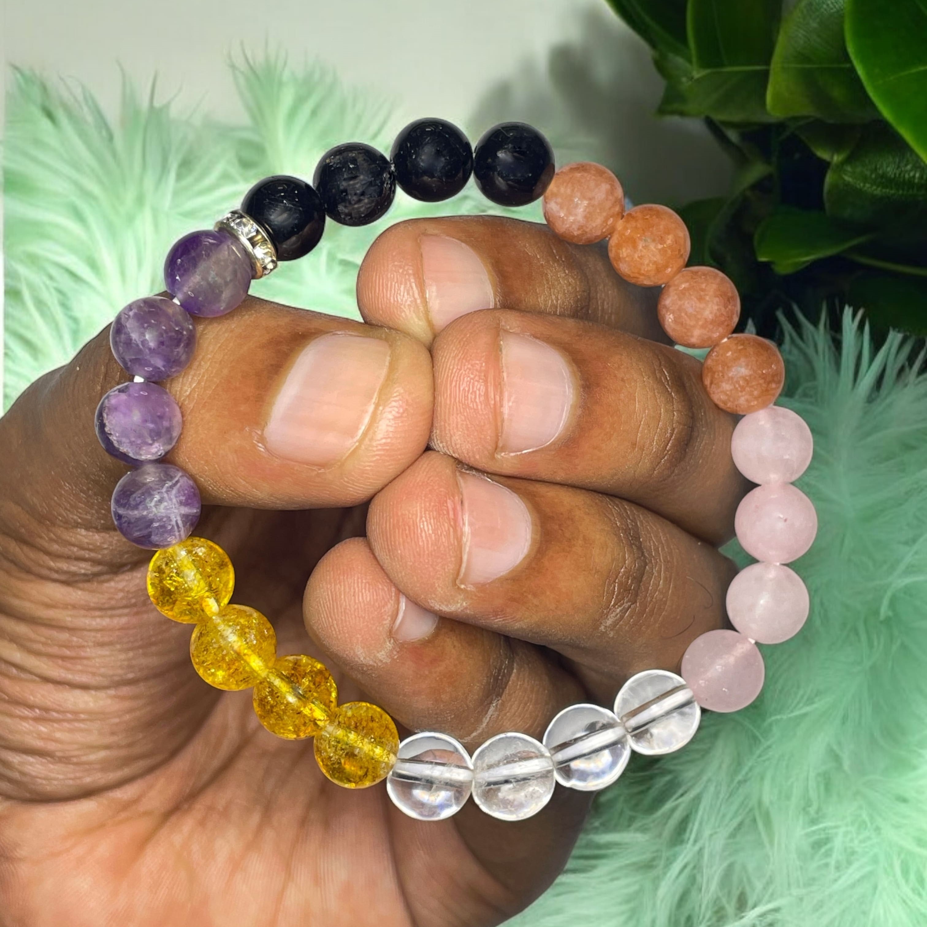 Top Healers Remedies & Intentions Bracelet Natural Made With Original Crystal Stone for Men Women Boy Girl Unisex 8mm Beads Stretchable Brand :- Rocksmins