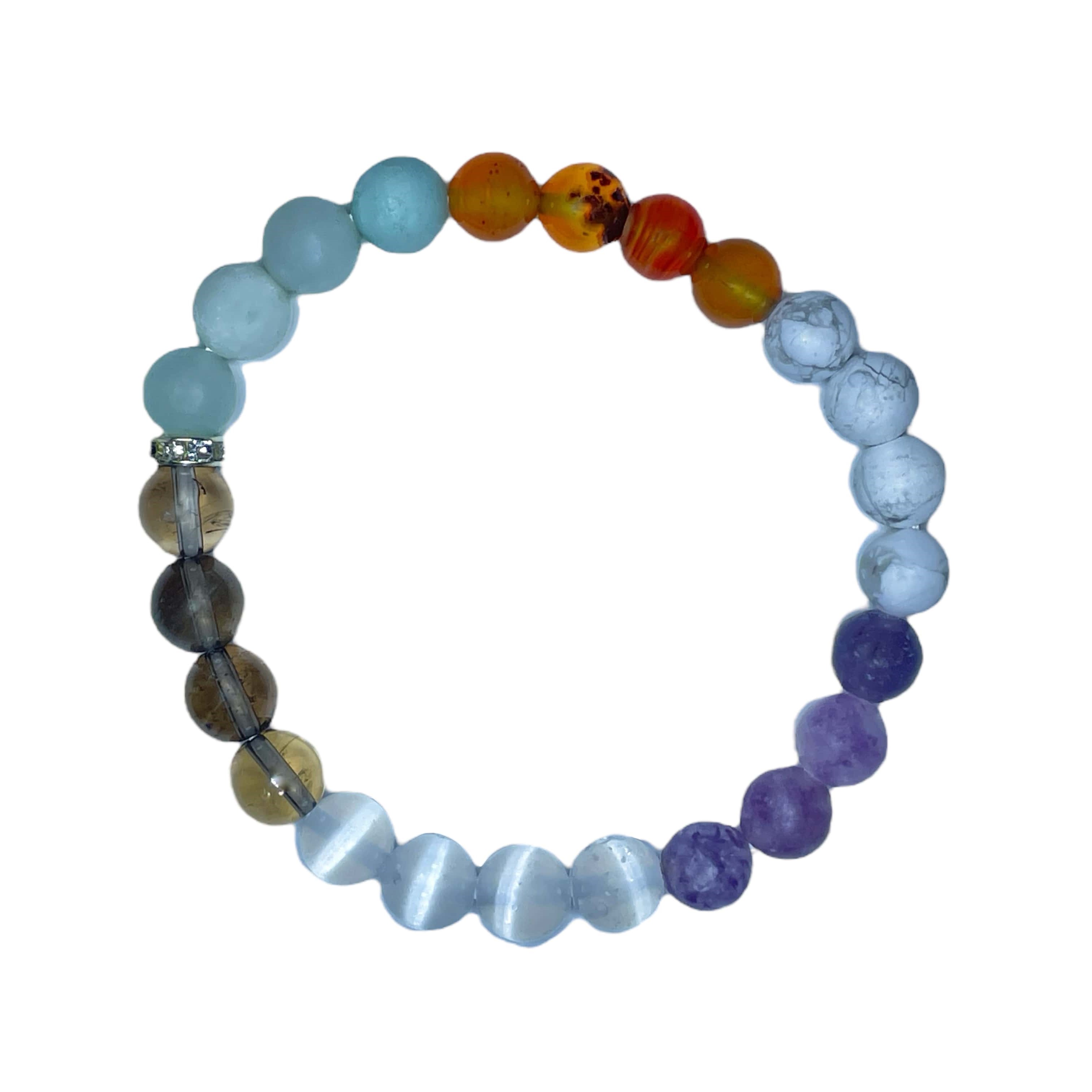 Back Pain Remedies & Intentions Bracelet Natural Made With Original Crystal Stone for Men Women Boy Girl Unisex 8mm Beads Stretchable Brand :- Rocksmins