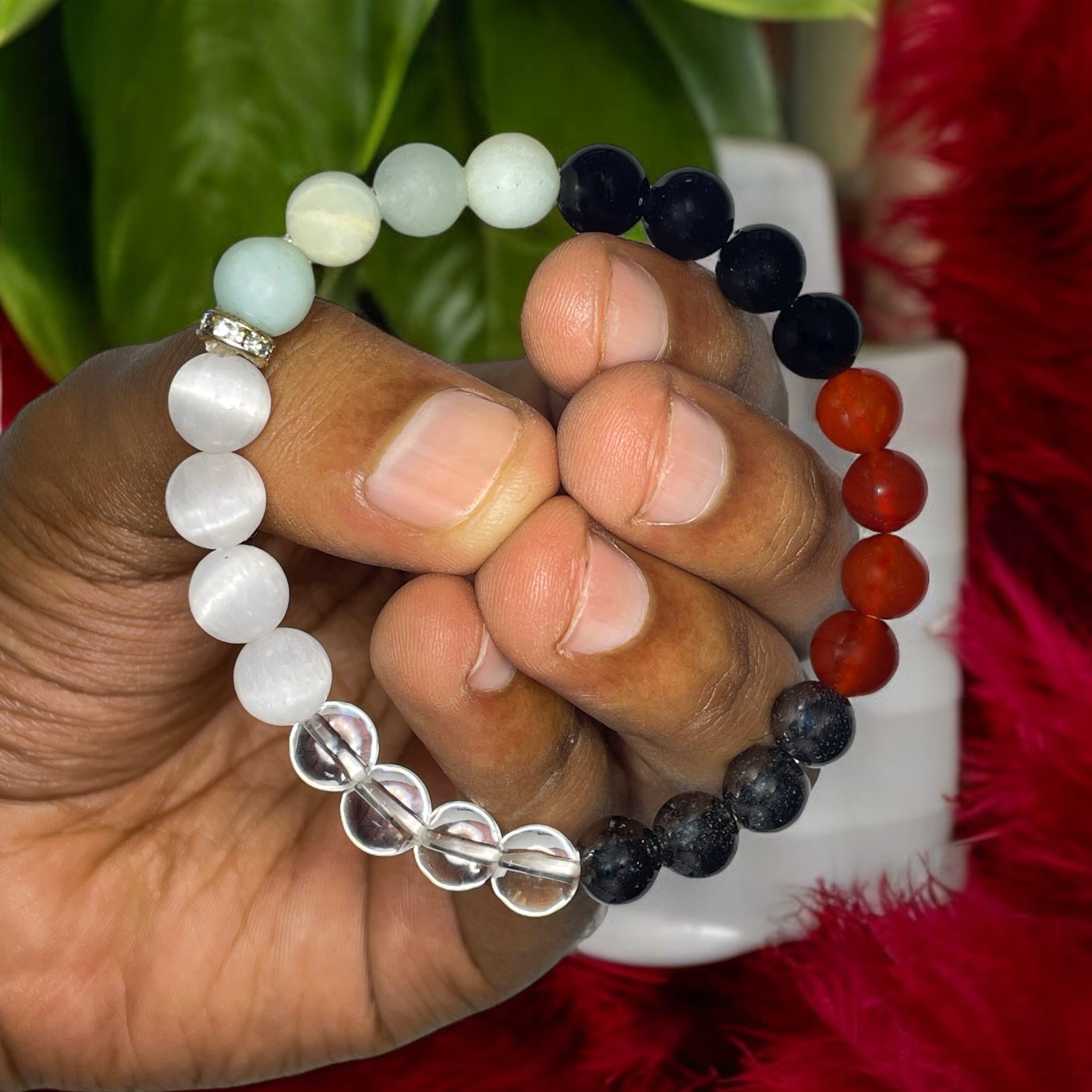 Pain Relief Remedies & Intentions Bracelet Natural Made With Original Crystal Stone for Men Women Boy Girl Unisex 8mm Beads Stretchable Brand :- Rocksmins