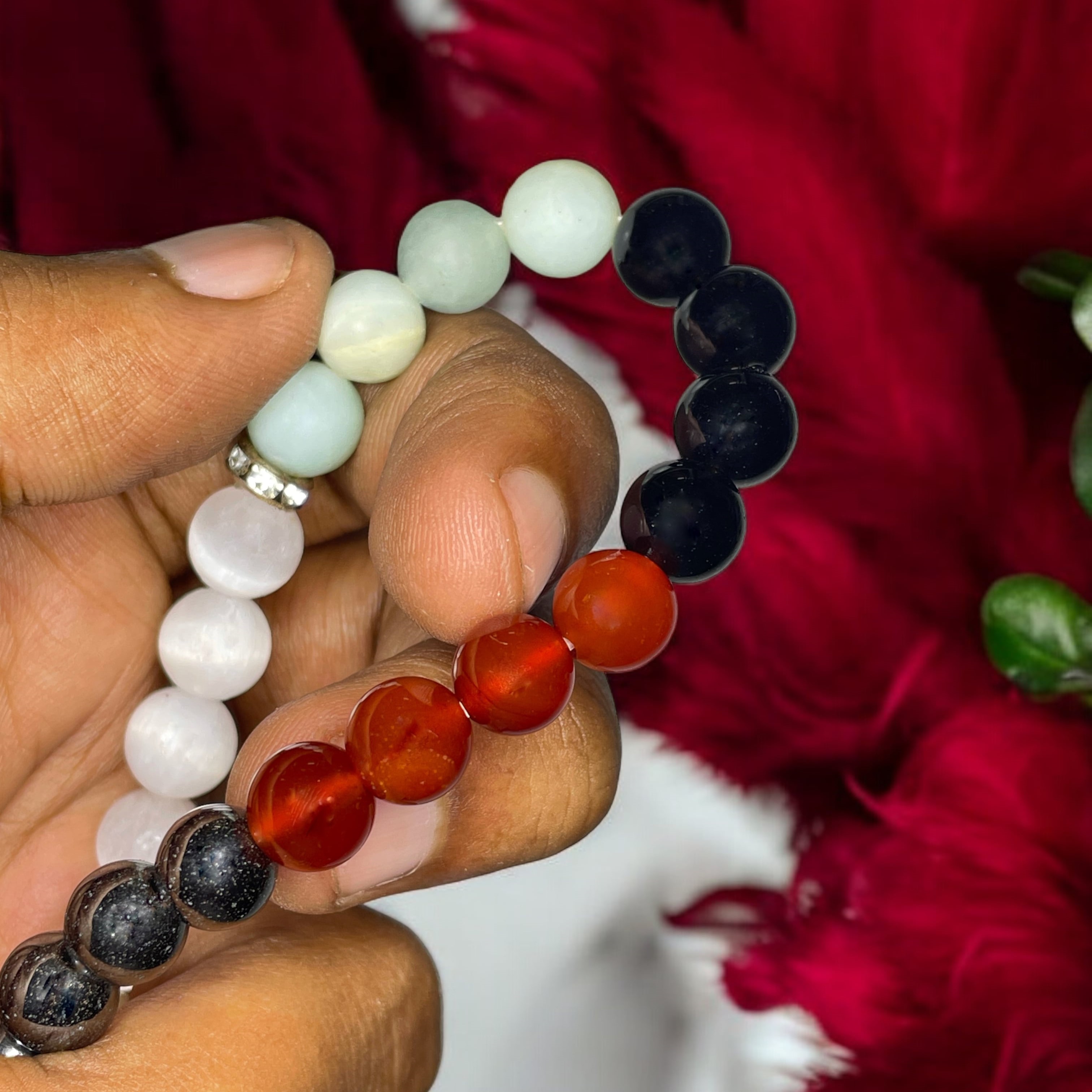 Pain Relief Remedies & Intentions Bracelet Natural Made With Original Crystal Stone for Men Women Boy Girl Unisex 8mm Beads Stretchable Brand :- Rocksmins
