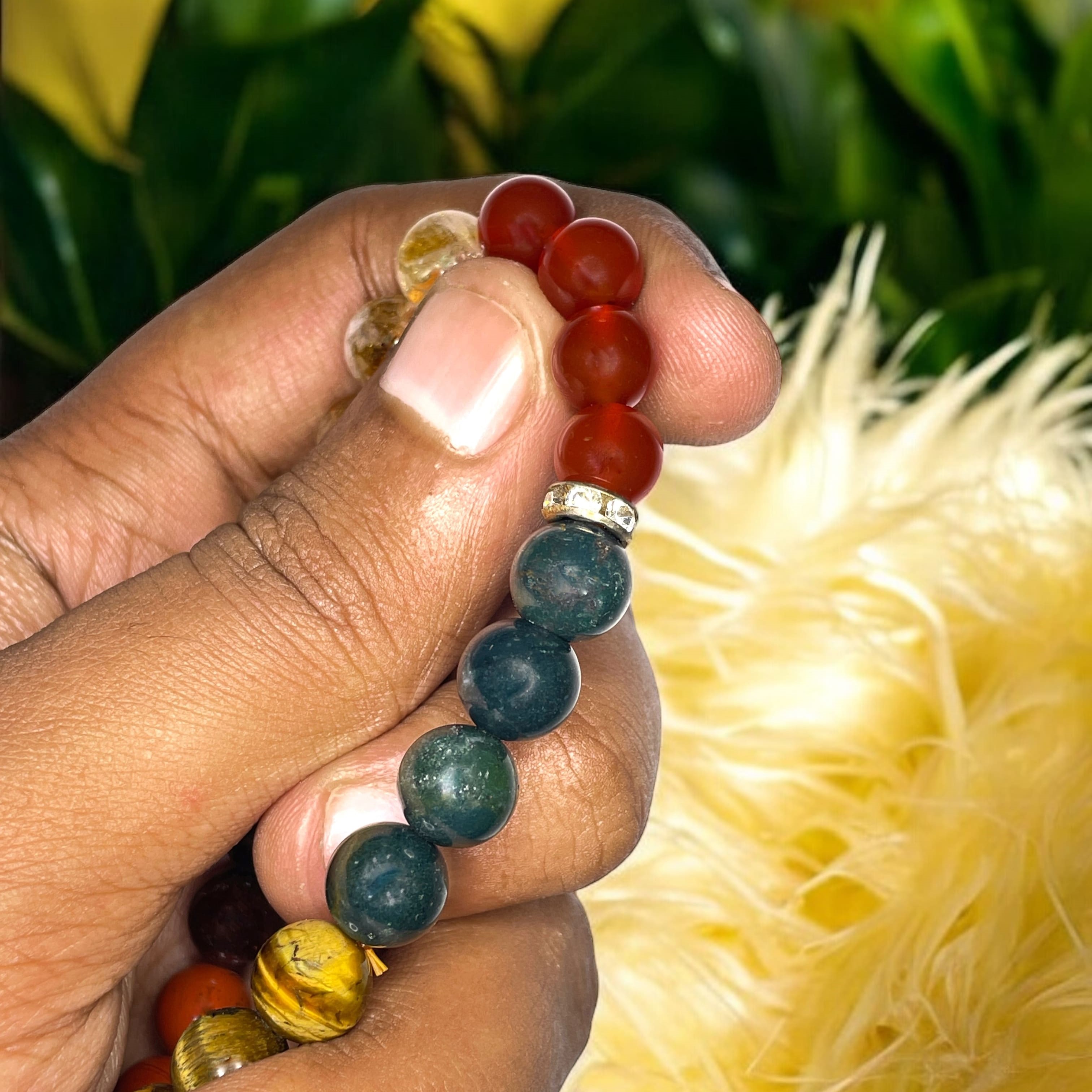 Motivation Remedies & Intentions Bracelet Natural Made With Original Crystal Stone for Men Women Boy Girl Unisex 8mm Beads Stretchable Brand :- Rocksmins