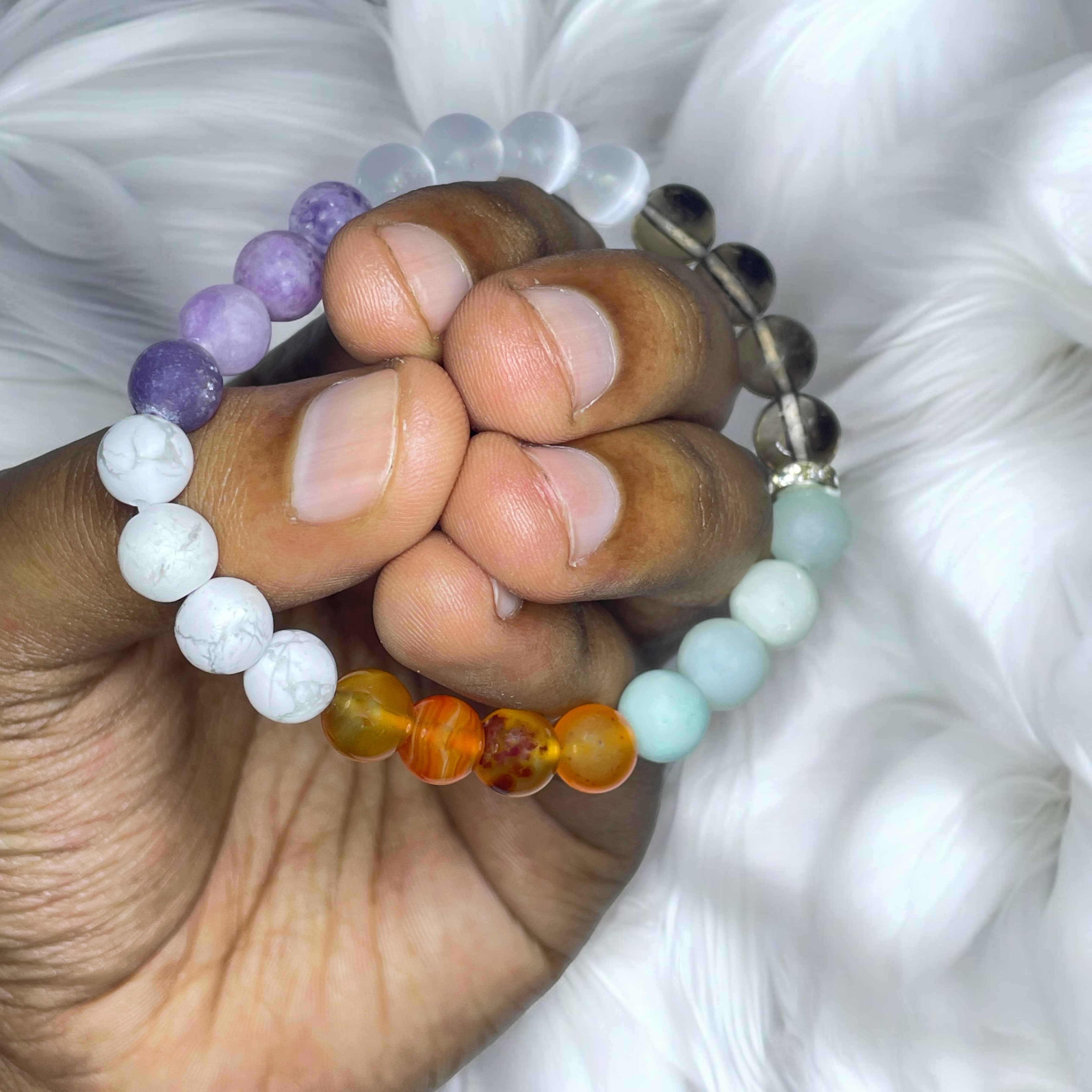 Back Pain Remedies & Intentions Bracelet Natural Made With Original Crystal Stone for Men Women Boy Girl Unisex 8mm Beads Stretchable Brand :- Rocksmins