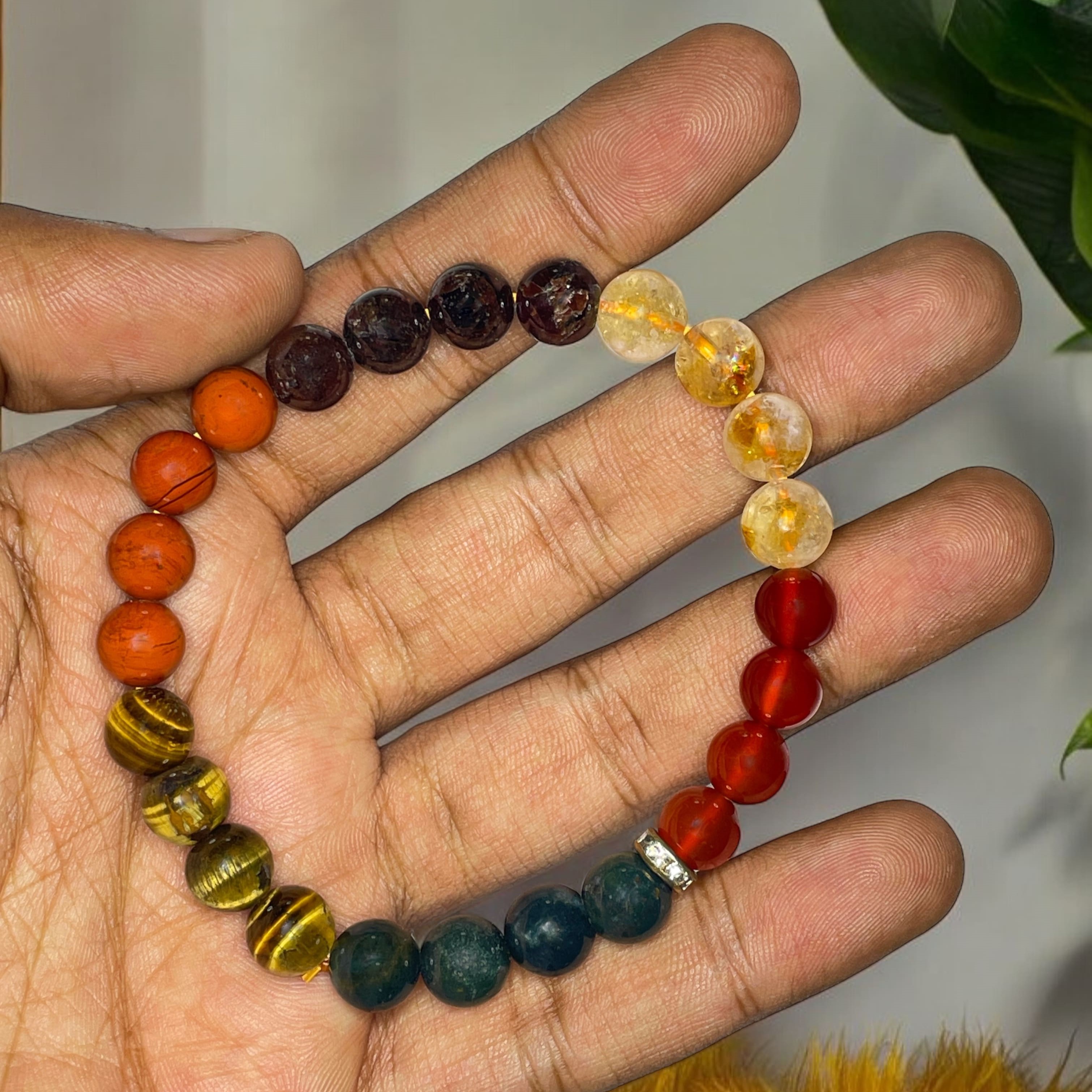 Motivation Remedies & Intentions Bracelet Natural Made With Original Crystal Stone for Men Women Boy Girl Unisex 8mm Beads Stretchable Brand :- Rocksmins