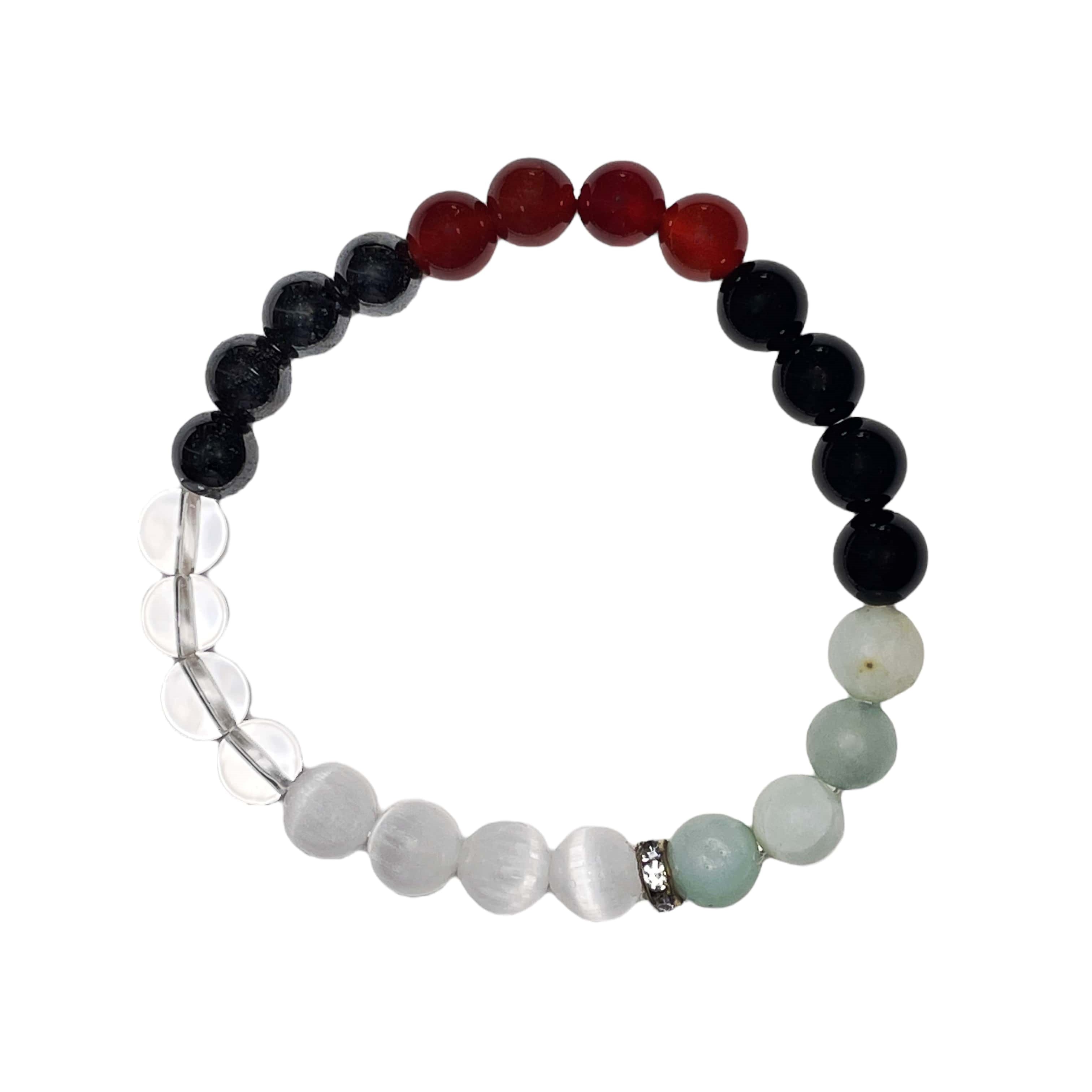 Pain Relief Remedies & Intentions Bracelet Natural Made With Original Crystal Stone for Men Women Boy Girl Unisex 8mm Beads Stretchable Brand :- Rocksmins
