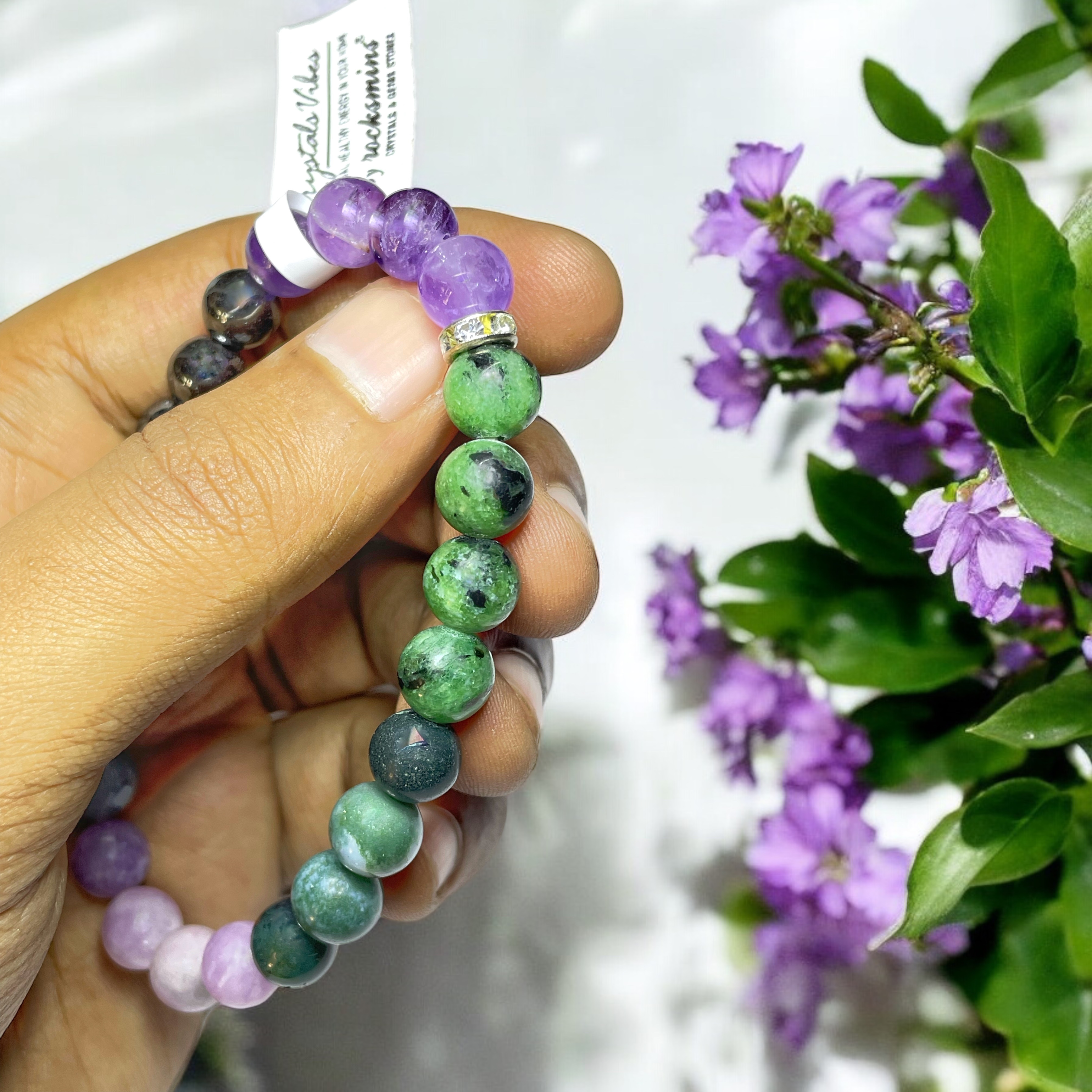 Addiction Remedies & Intentions Bracelet Natural Made With Original Crystal Stone for Men Women Boy Girl Unisex 8mm Beads Stretchable Brand :- Rocksmins